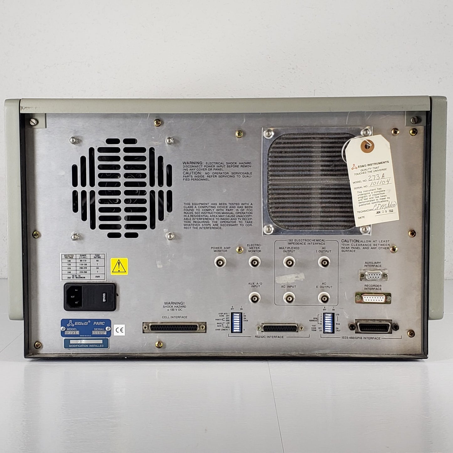 EG&G PAR Princeton Applied 273A Potentiostat Galvanostat BNC GPIB Cables