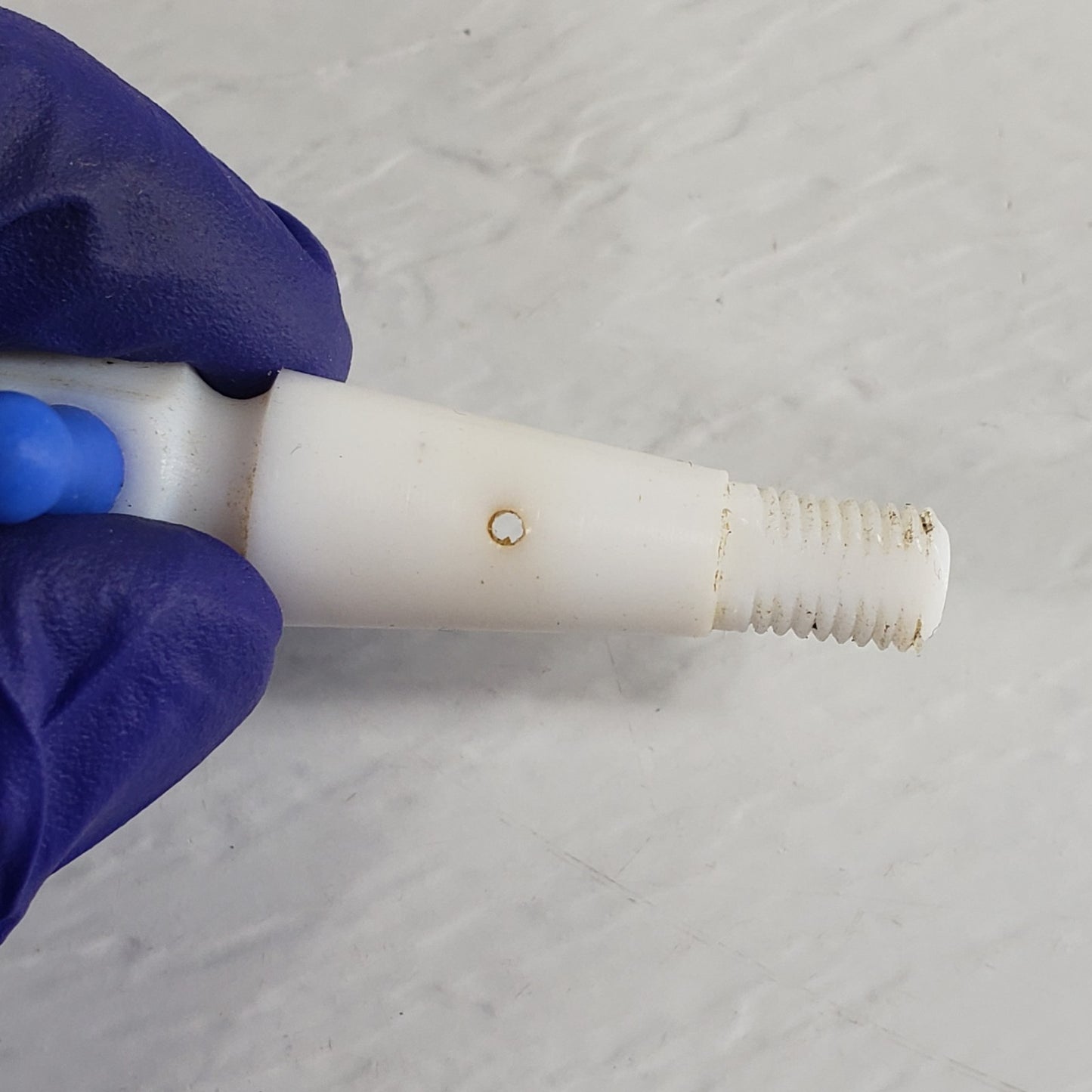 Two PTFE 12.3/24mm 2mm Bore Tapered Stopcocks for Glassware in Labs, Blue