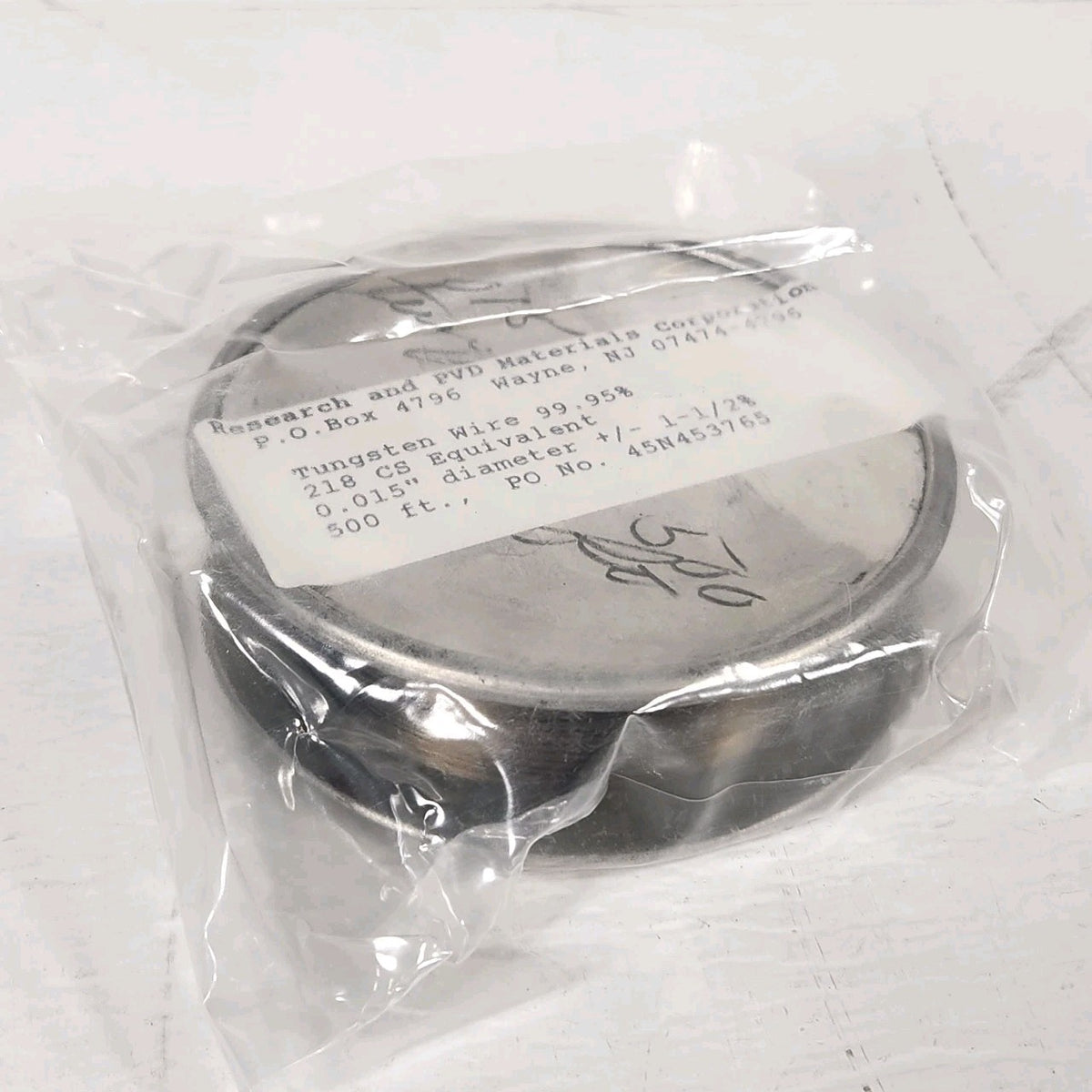 Research & PVD 45N453765 Tungsten Wire 99.95% .015in x 500ft Sealed NOS