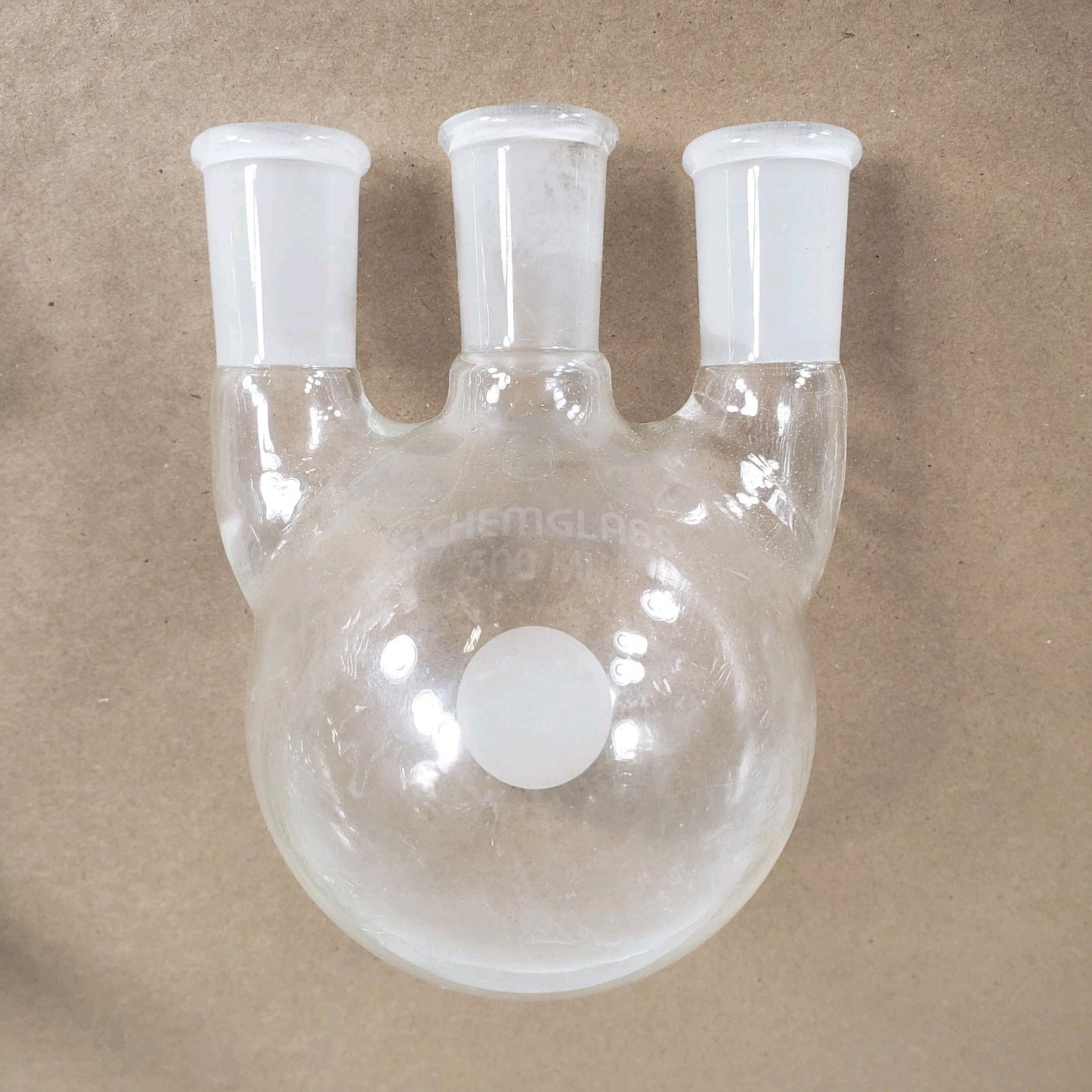 Chemglass CG-1522-05 Heavy Walled 500mL 24/40 3-Neck Round Bottom Boiling Flask