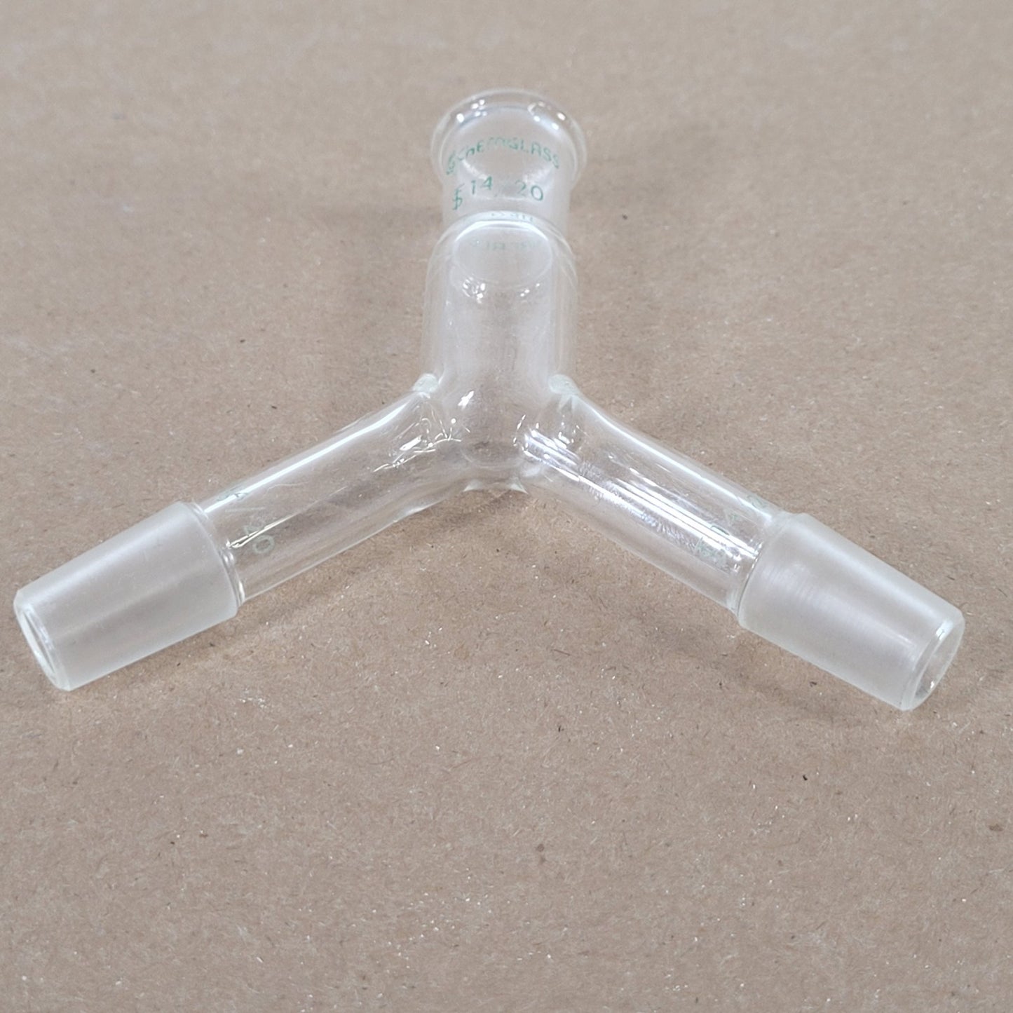 Lot of 3 Chemglass AF-0502-01 Airfree Schlenk 3-Way Adapters 14/20