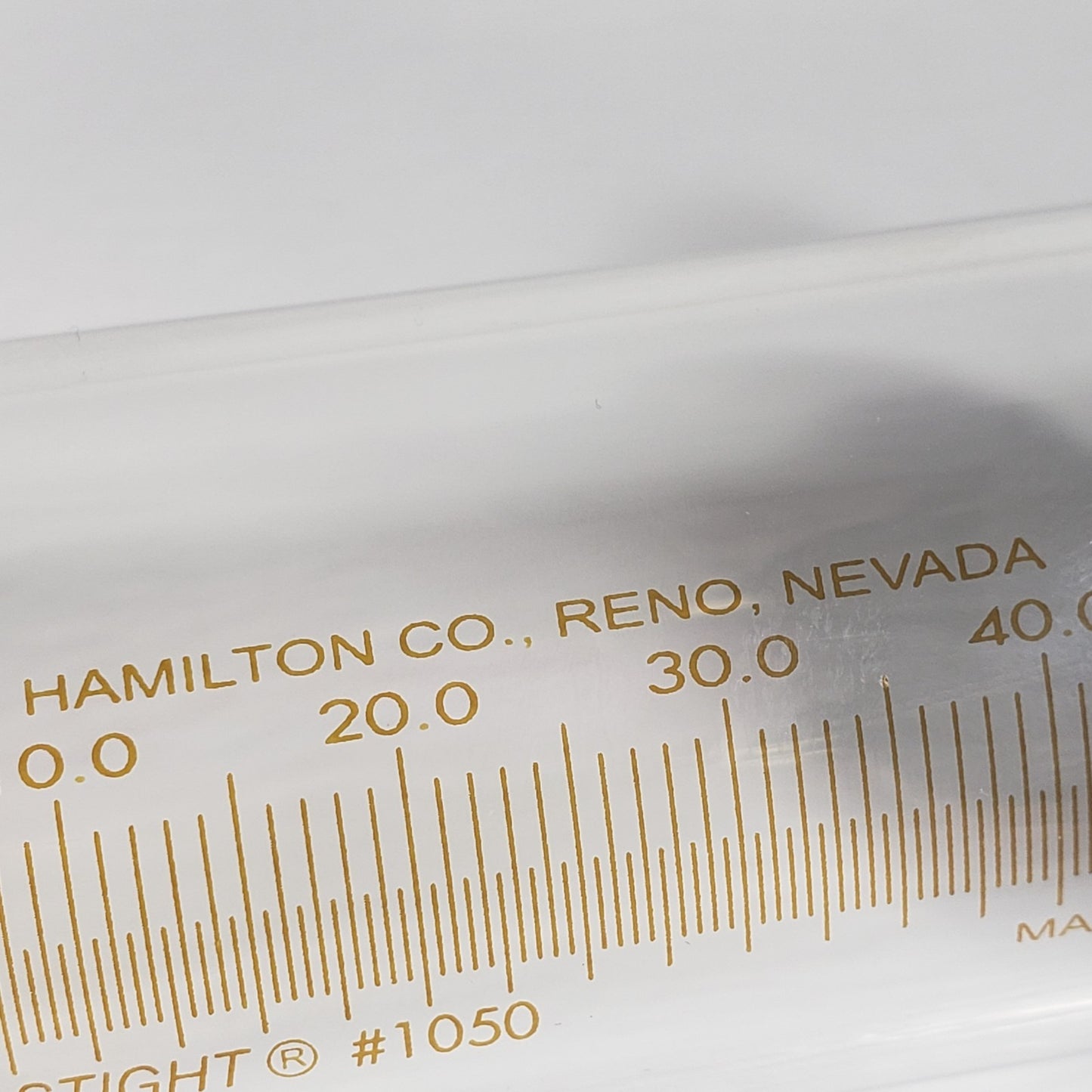 HAMILTON Gastight #1050 50.0ml Srng, Bad Luer Hub Tip