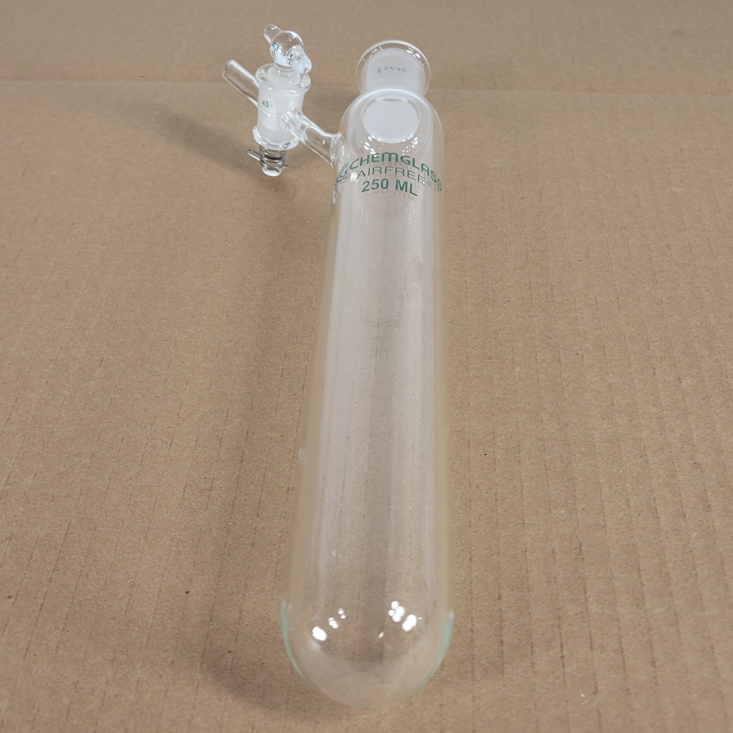 Chemglass AF-0537-04 250mL CN-24/40 Airfree Schlenk Reaction Tube 43 Stopcock
