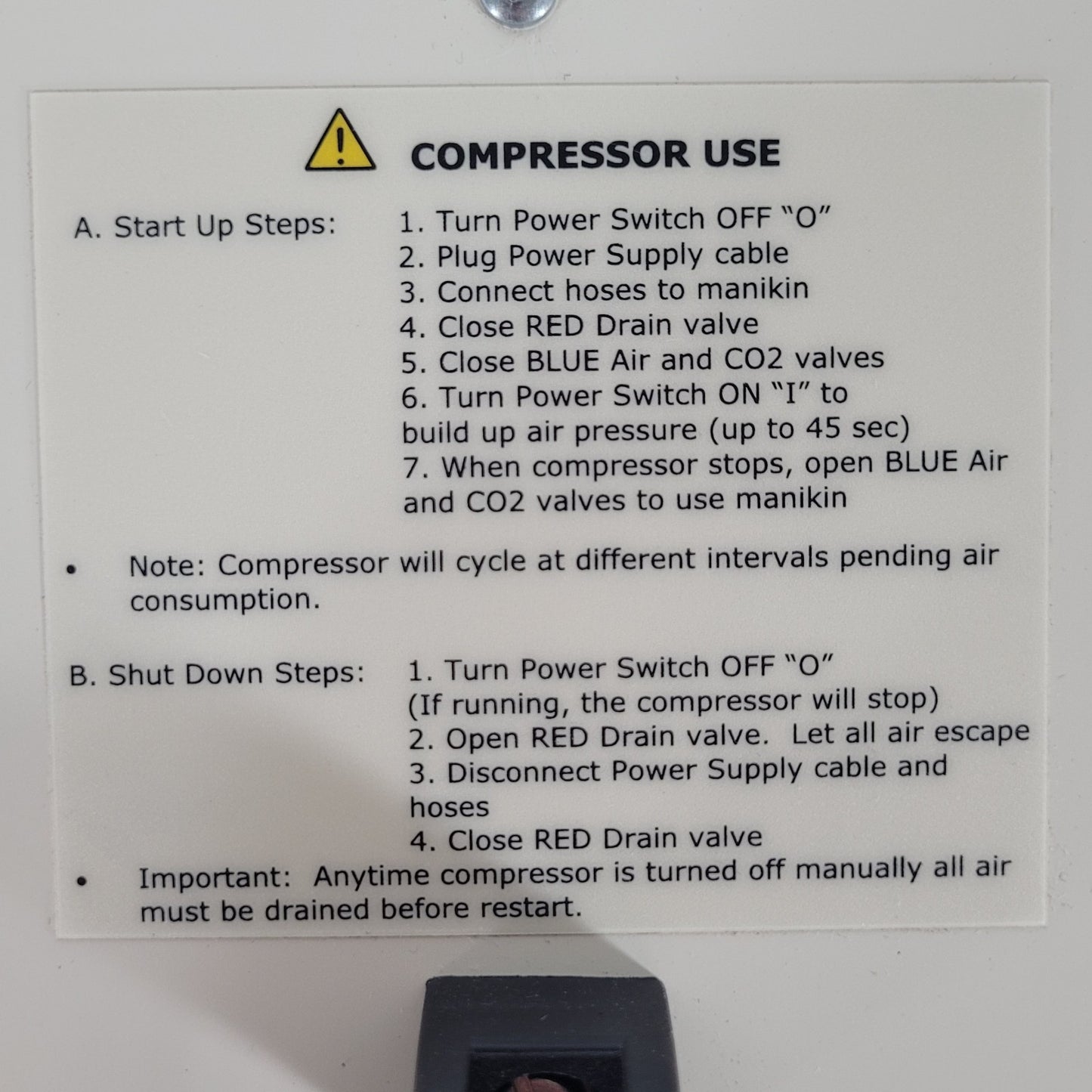TESTED Laerdal DSS 110-2 SimMan SimBaby Patient Simulator Air Compressor 45 LPM
