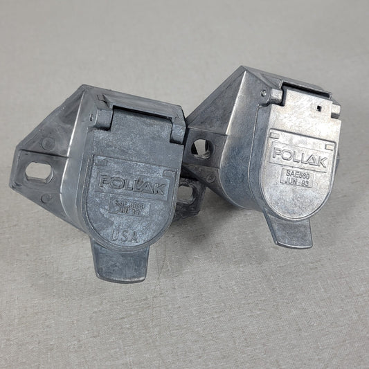 2 Units Pollak 11-720 SAE J560 7-Pole Heavy-Duty Die-Cast Truck Trailer Socket