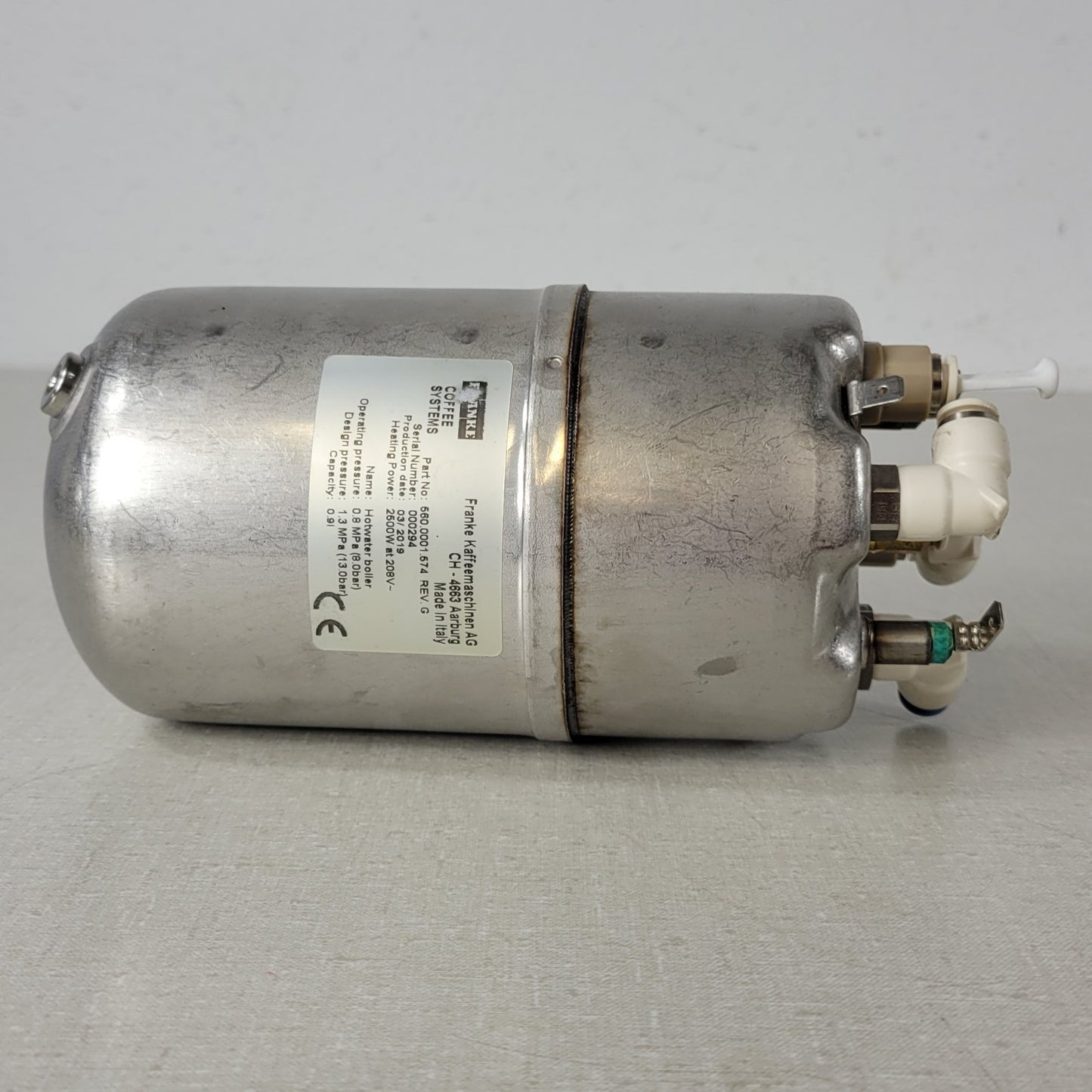Franke 560.0001.574 Hot Water Boiler Assembly 208V 2.5kW for A800/A1000