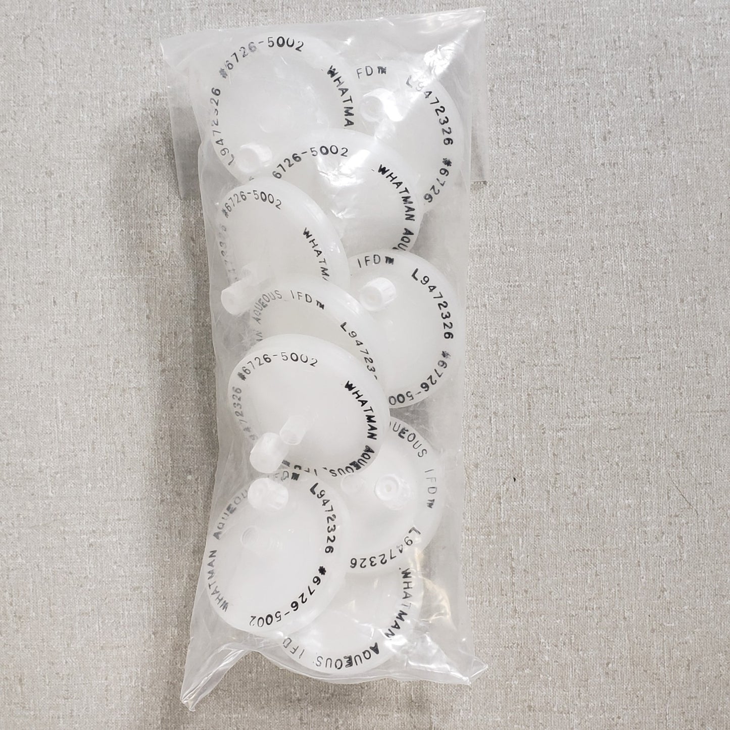 Whatman 6726-5002 50mm Dia 0.2um Pore Disposable Aqueous In-Line Filters 10/pk
