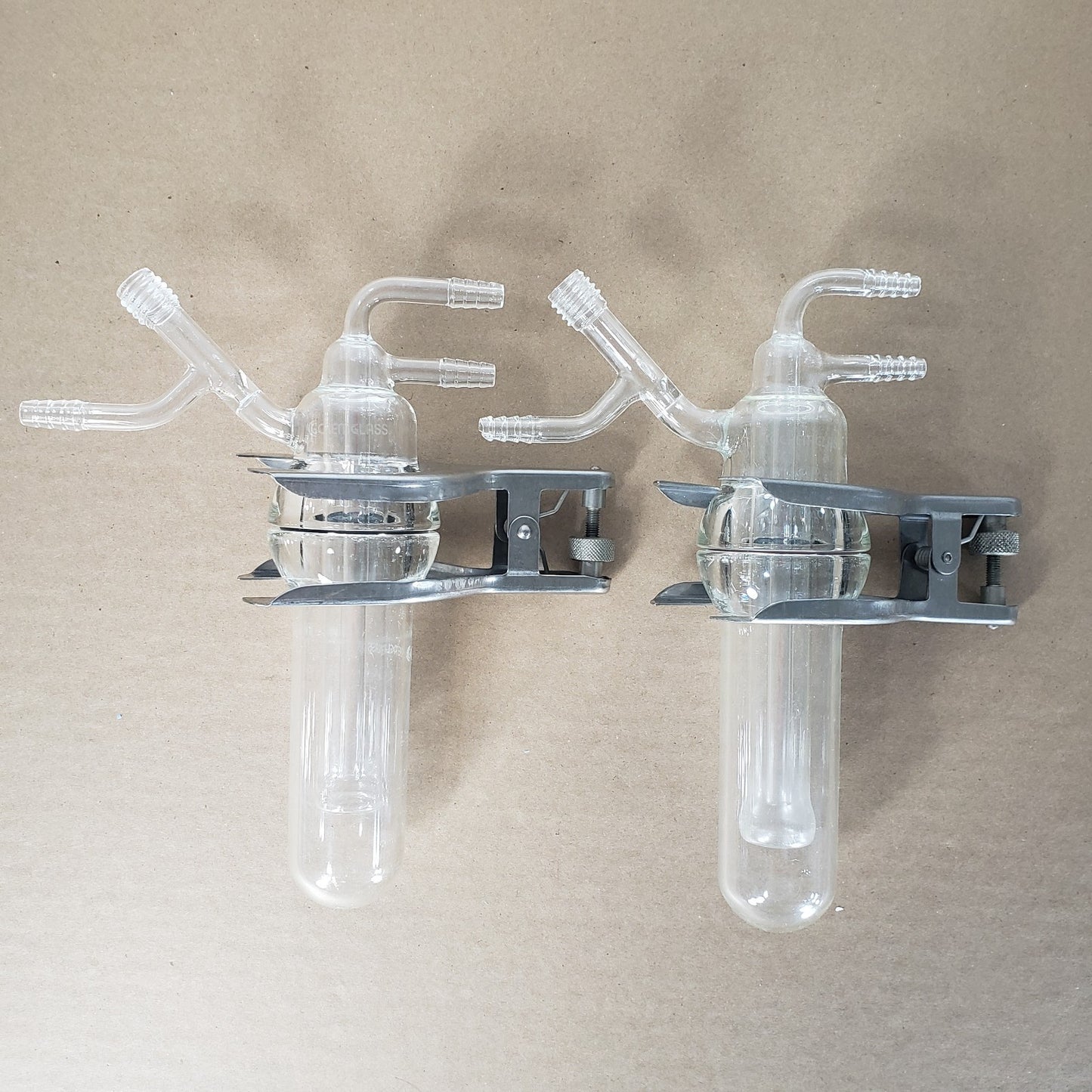 Chemglass CG-3034-02 Dailey Style Sublimators 40mL Full Set of 2 w/Clamps