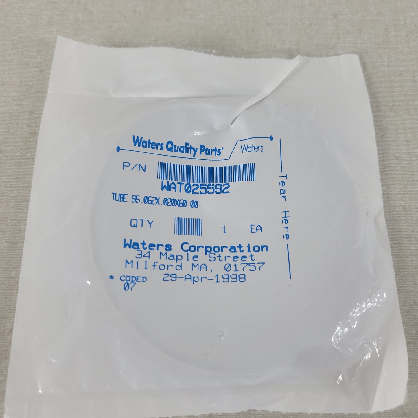 Waters WAT025592 SS HPLC Tubing 1/16in OD x .020in ID x 60in 600E
