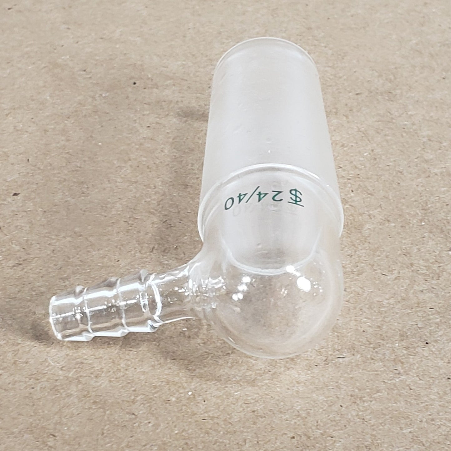 Lot of 3 Chemglass CG-1014-01 Glass Inlet Adapter for 24/40 Inner Joint 90°