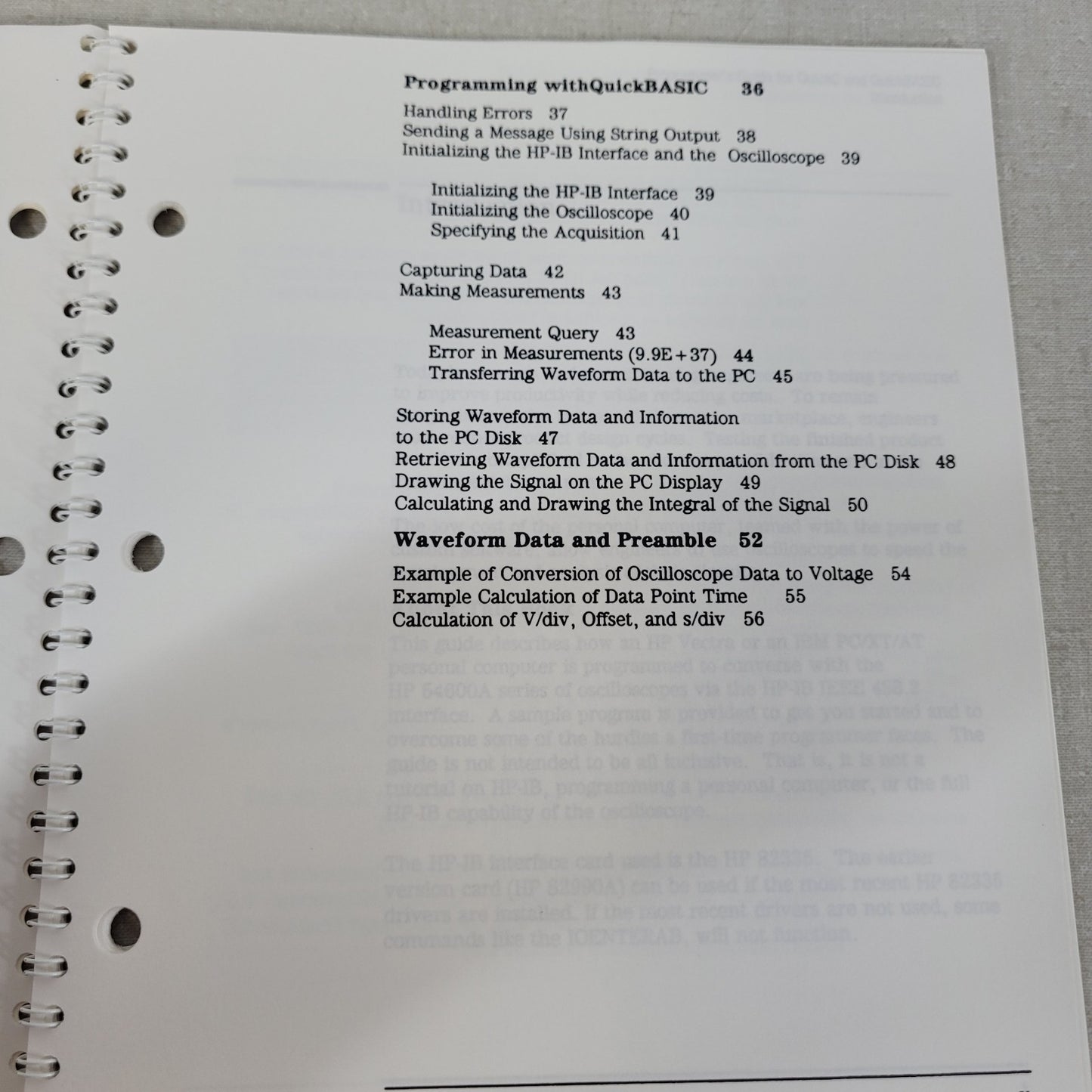 HP 54600A 54601A Oscilloscopes Programmer's Guide QuickC QuickBASIC 54600-90912