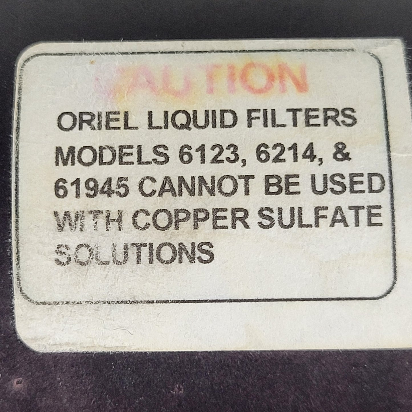 Spectra-Physics 6123 2in Liquid Optical IR Filter w/ Masterflex Tubing