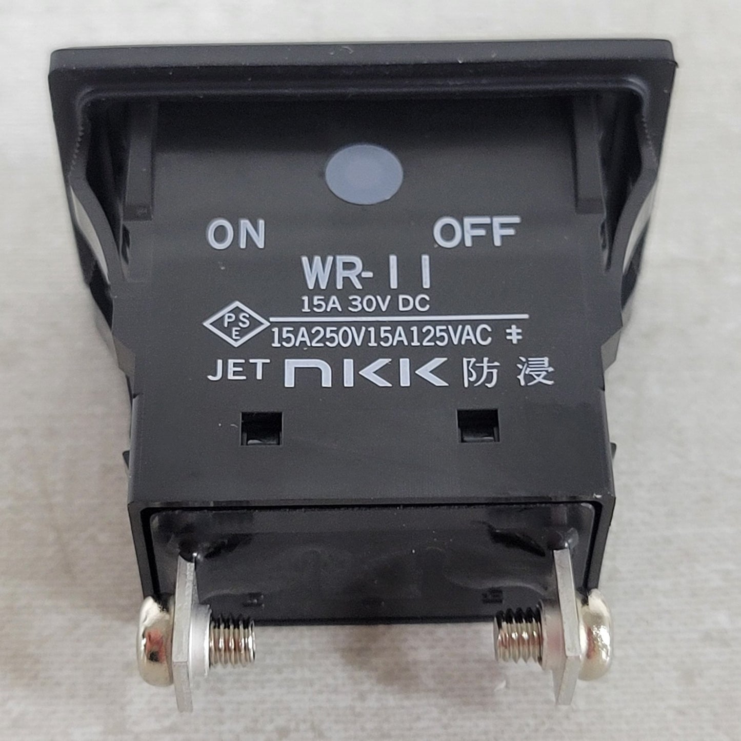 NKK WR11AT WR-11KTE SPST On-Off Rocker Switch IP67 15A Screw Lug Black