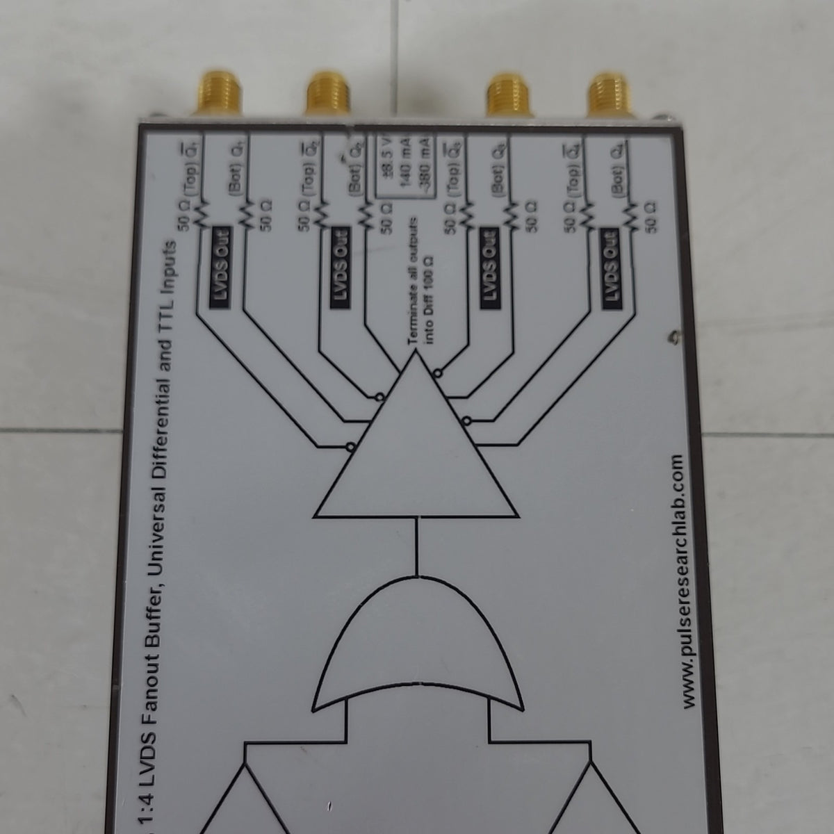 Pulse Research Lab PRL-424LV 1:4 LVDS Fanout Buffer Line Driver 1.25GHz TTL