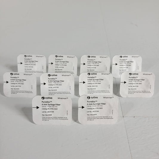 10x Whatman Puradisc 4 6791-0402 Single Use PVDF Filters 4mm 0.2um