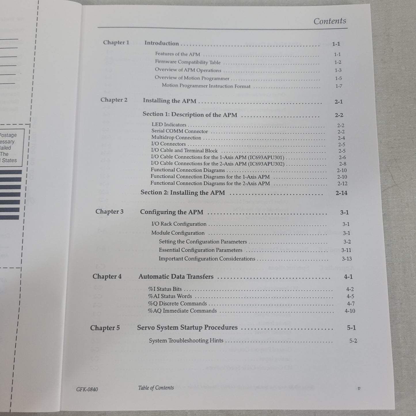 GE Fanuc GFK-0840B Series 90-30 Axis Positioning Module APM Standard Mode Manual