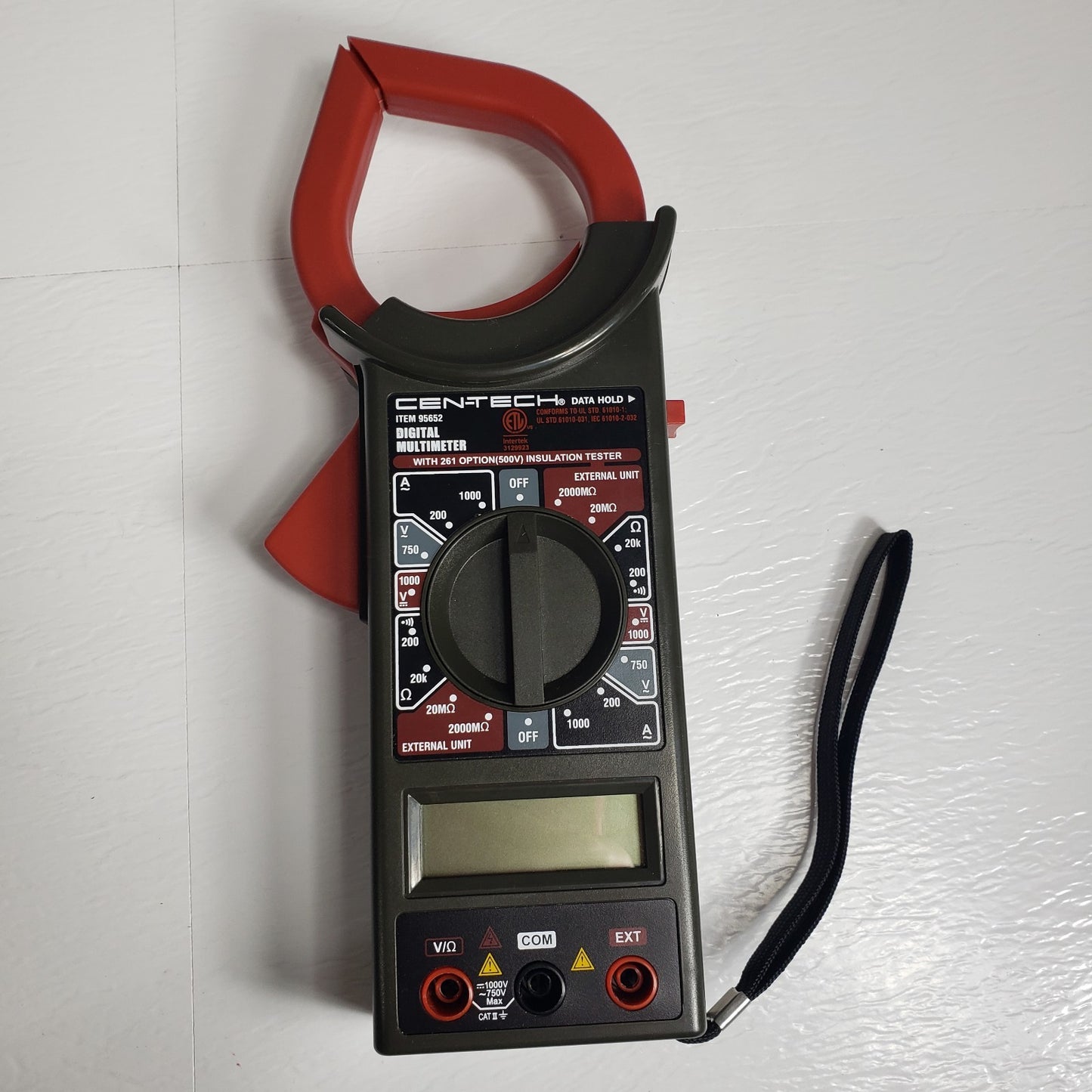CEN-TECH 95652 Digital Clamp Meter With Original User Manual and Case