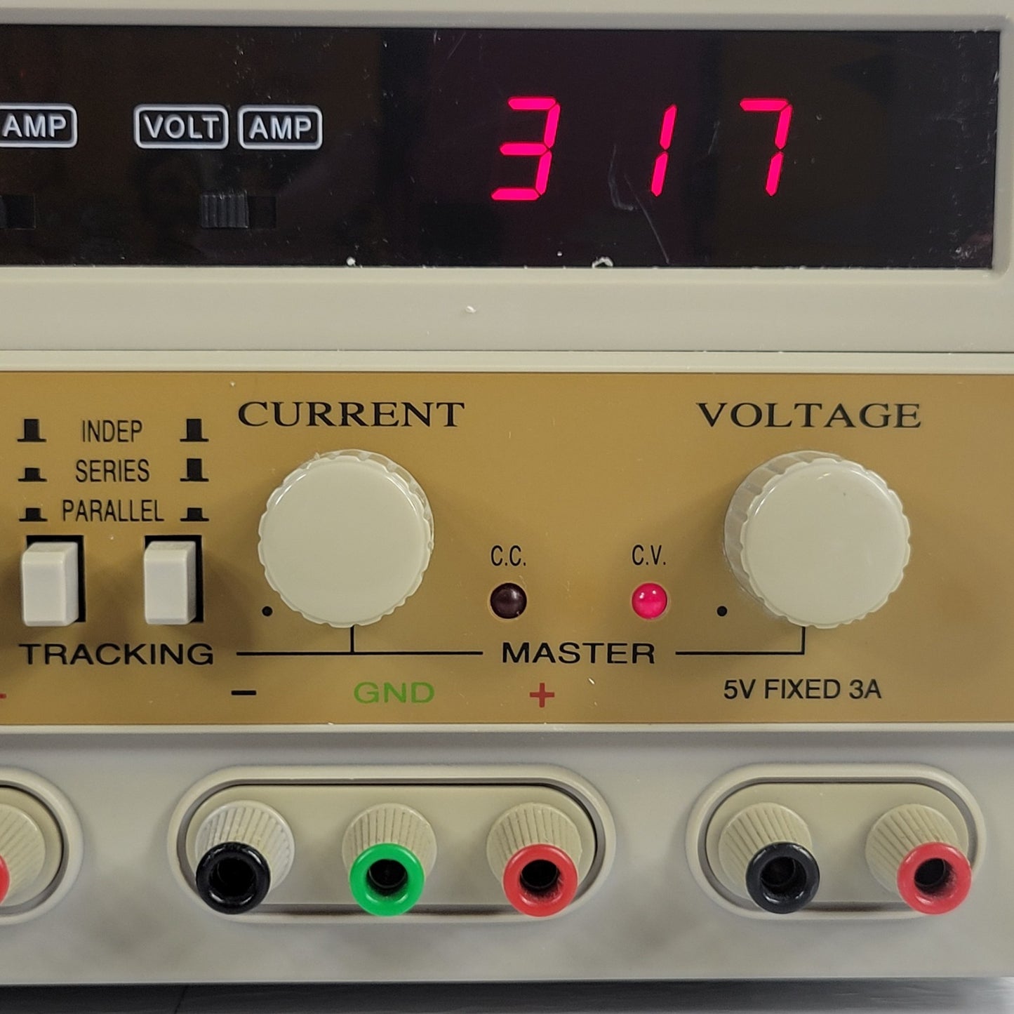 TESTED RSR HY3005-3 Triple Output Linear DC Bench Power Supply 2x30V 5A +5V