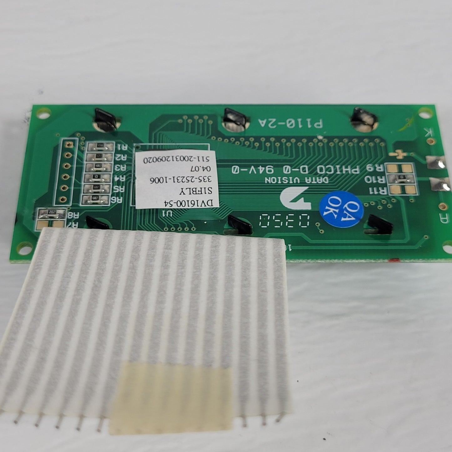 Data Vision DV16100-54 S1FBLY 16x1 Character LCD Module Yellow Green Backlight