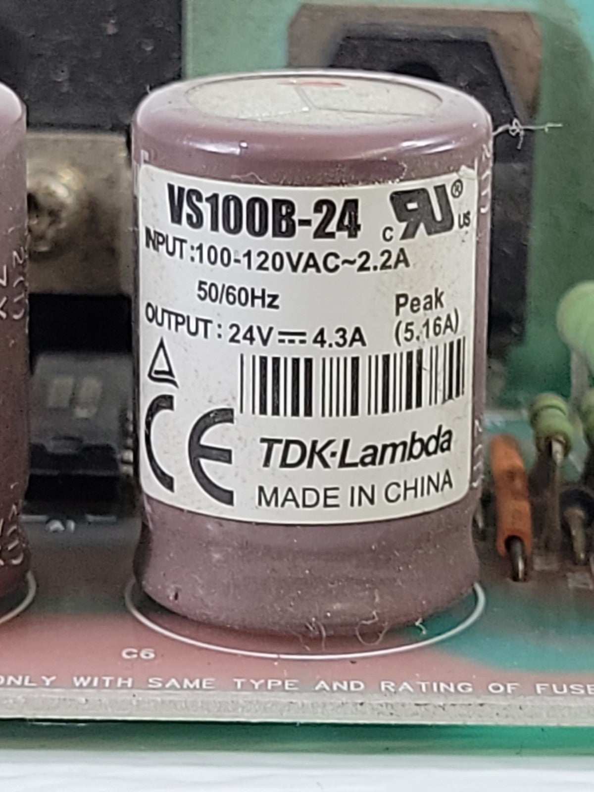 TDK Lambda VS100B-24 Switching Power Supply Board from a Shimadzu GC-2014AFsc