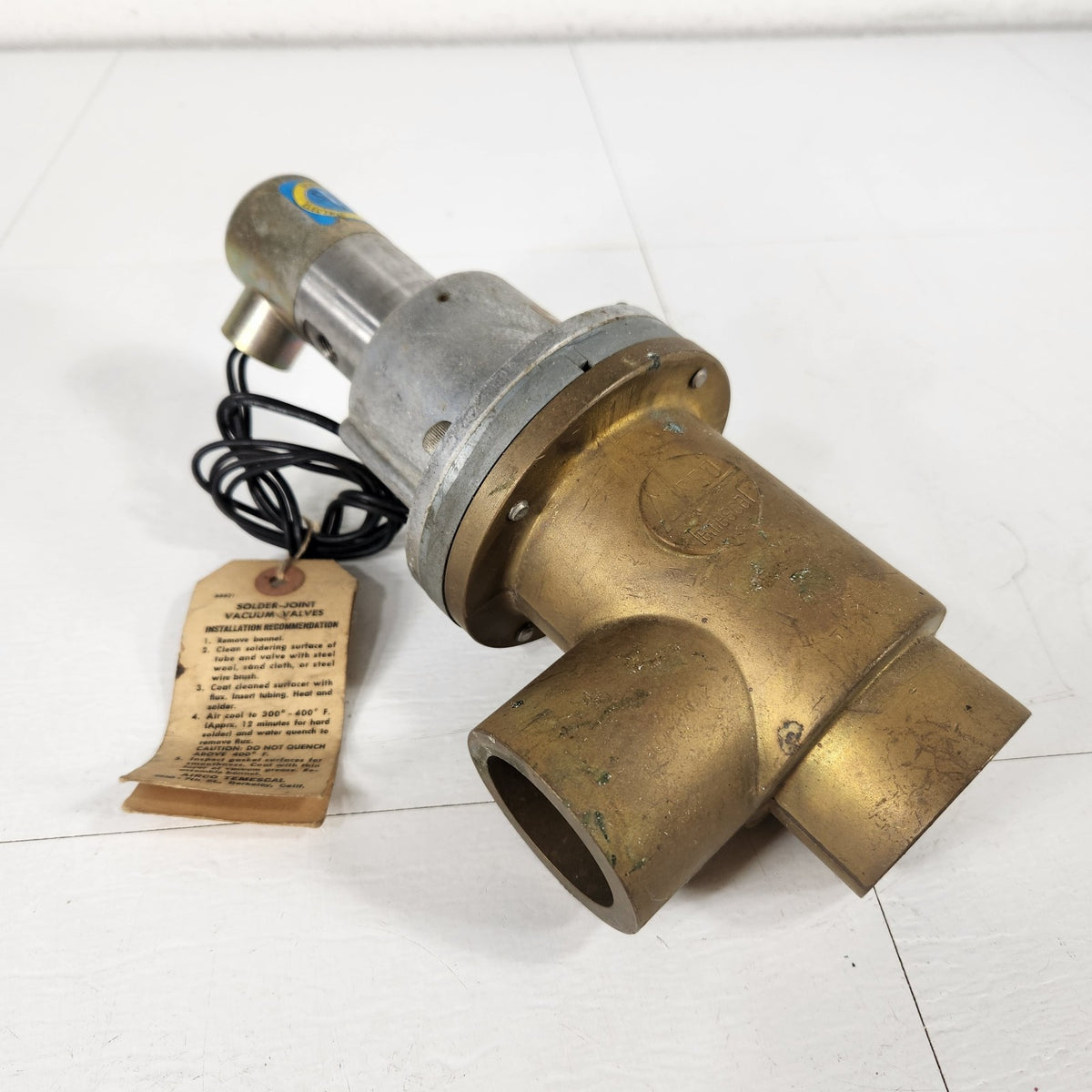 Airco Temescal 1130 1-5/8" Solder Vacuum Valve Pneumatic Skinner Solenoid