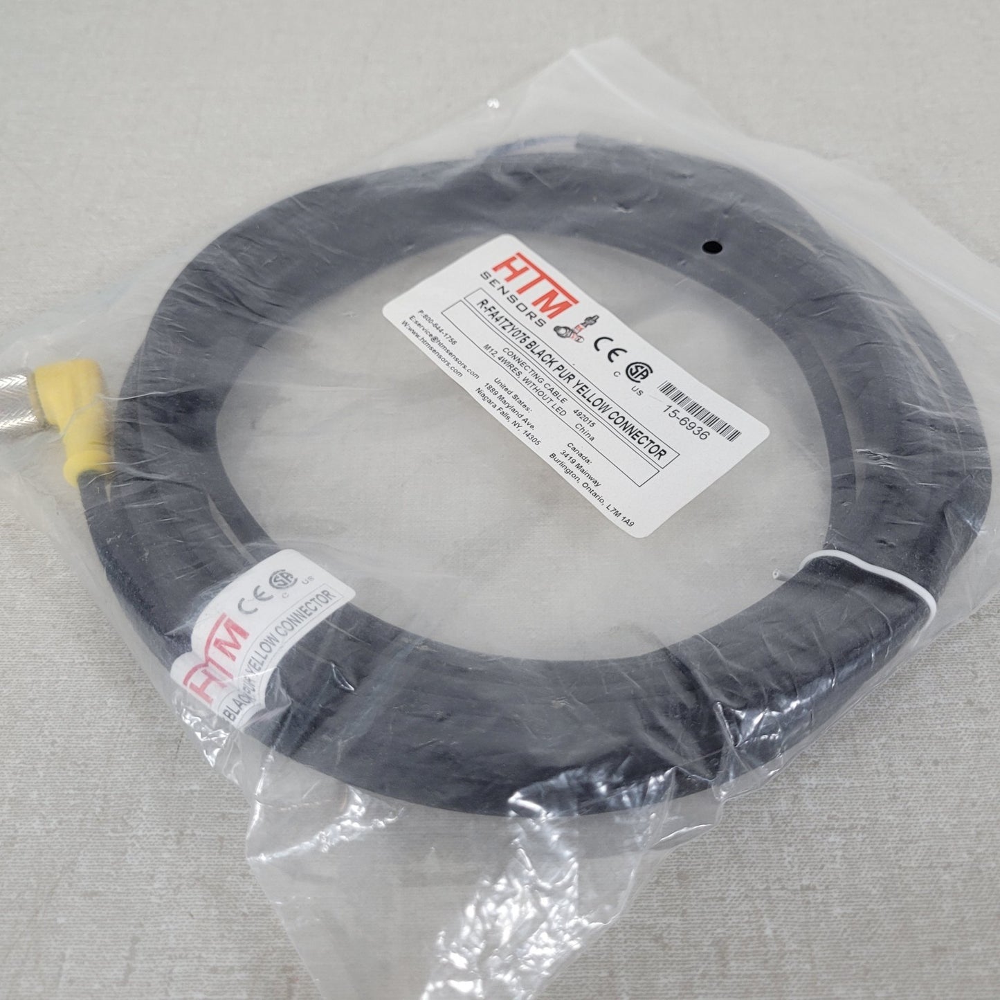 HTM R-FA4TZY075 4-Wire Right Angle Sensor Cable Connector Cordset Industrial
