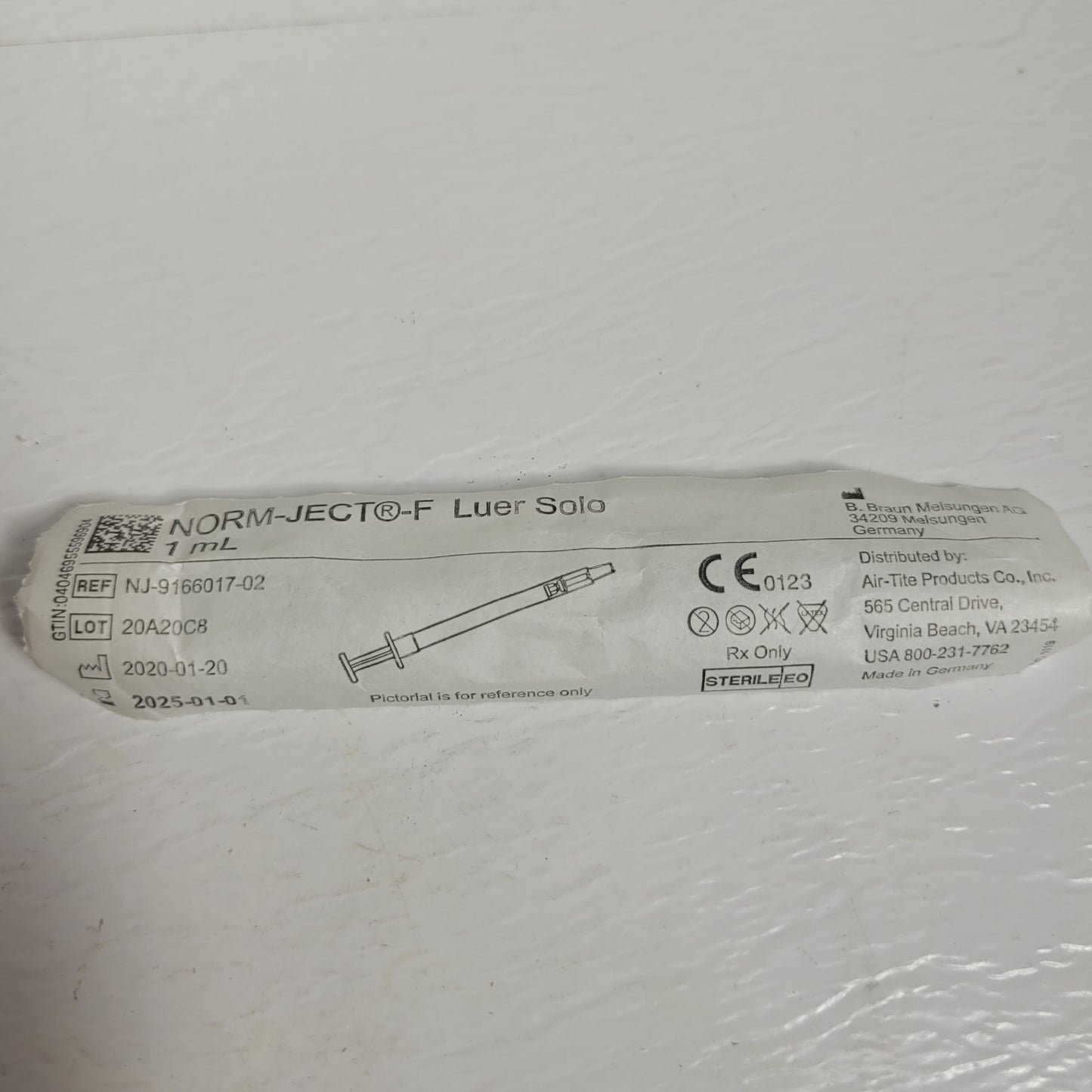 Air-Tite NJ-9166017-02 NORM-JECT-F 1mL Luer Slip Fine Dosage 100 Count