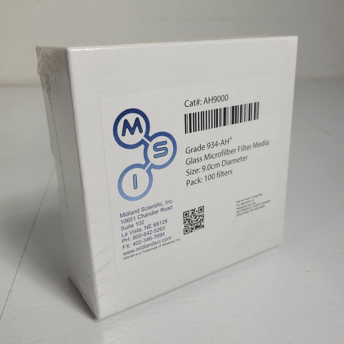 Midland Scientific AH9000 934-AH 90mm Glass Microfiber Filters 100/Pack