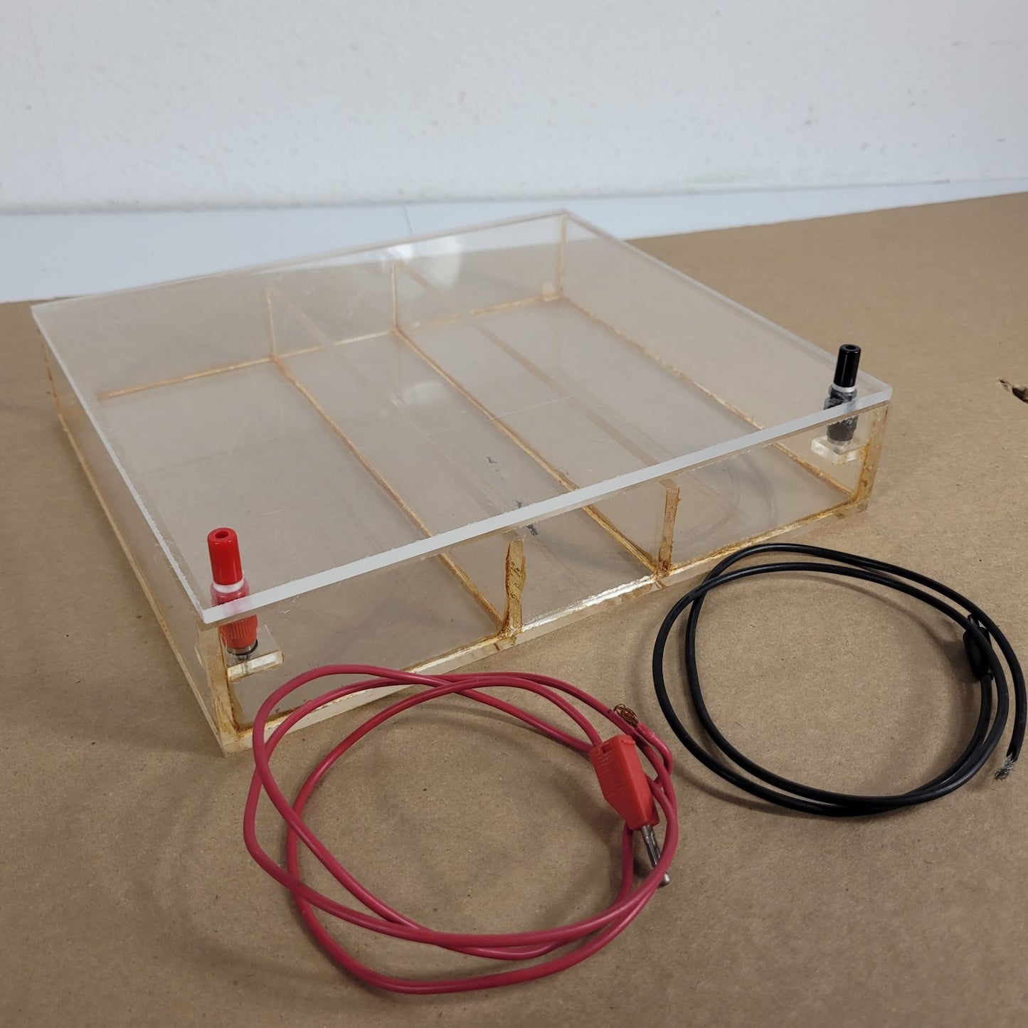 Acrylic Horizontal Gel Electrophoresis Chamber Tank w/ Tray Banana Leads Ellard