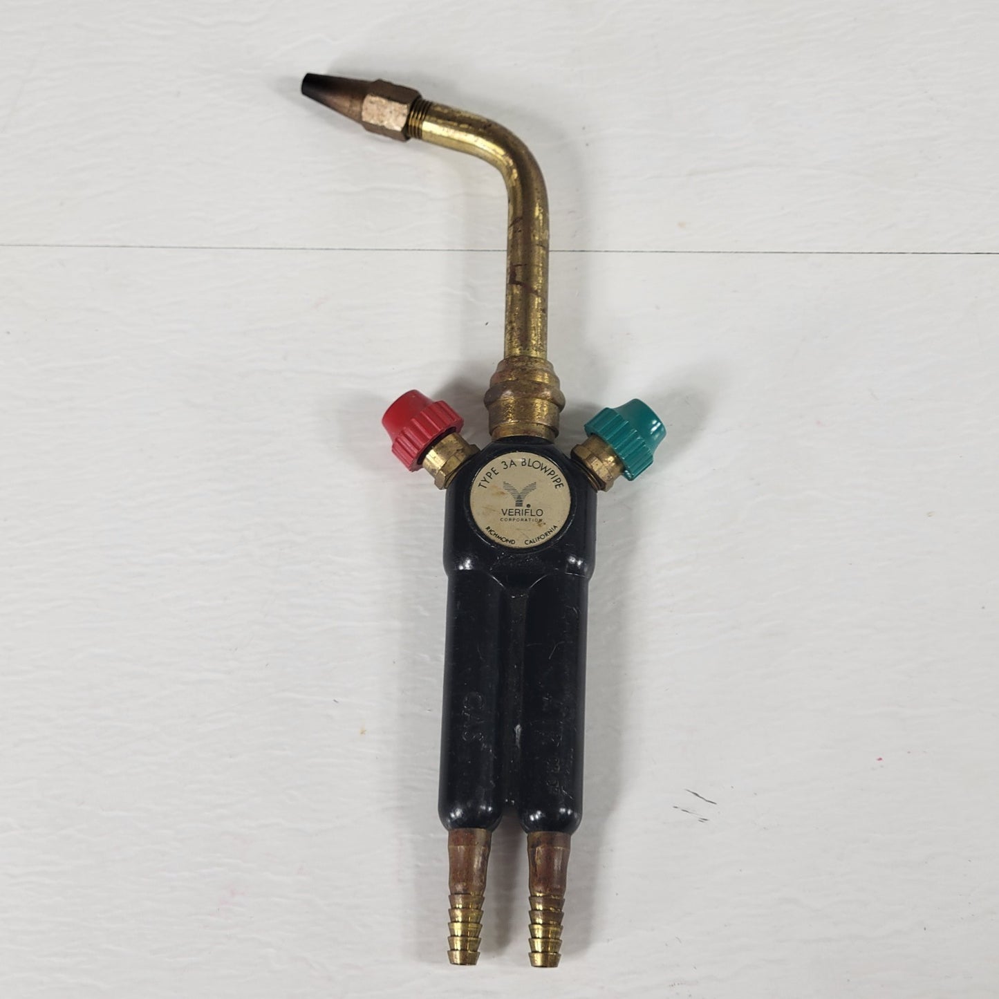 VERIFLO Type 3A Blowpipe, Air & Gas Inlets, Red and Green Tips, Good Condition