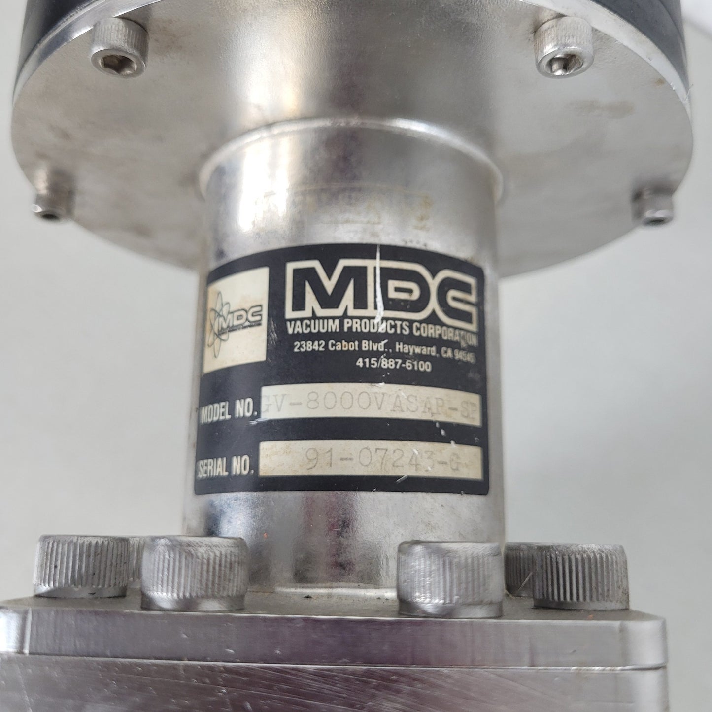 TESTED MDC GV-8000V-ASA-P 8in Bore Pneumatic Vacuum Gate Valve 16in, 11in OD ASA