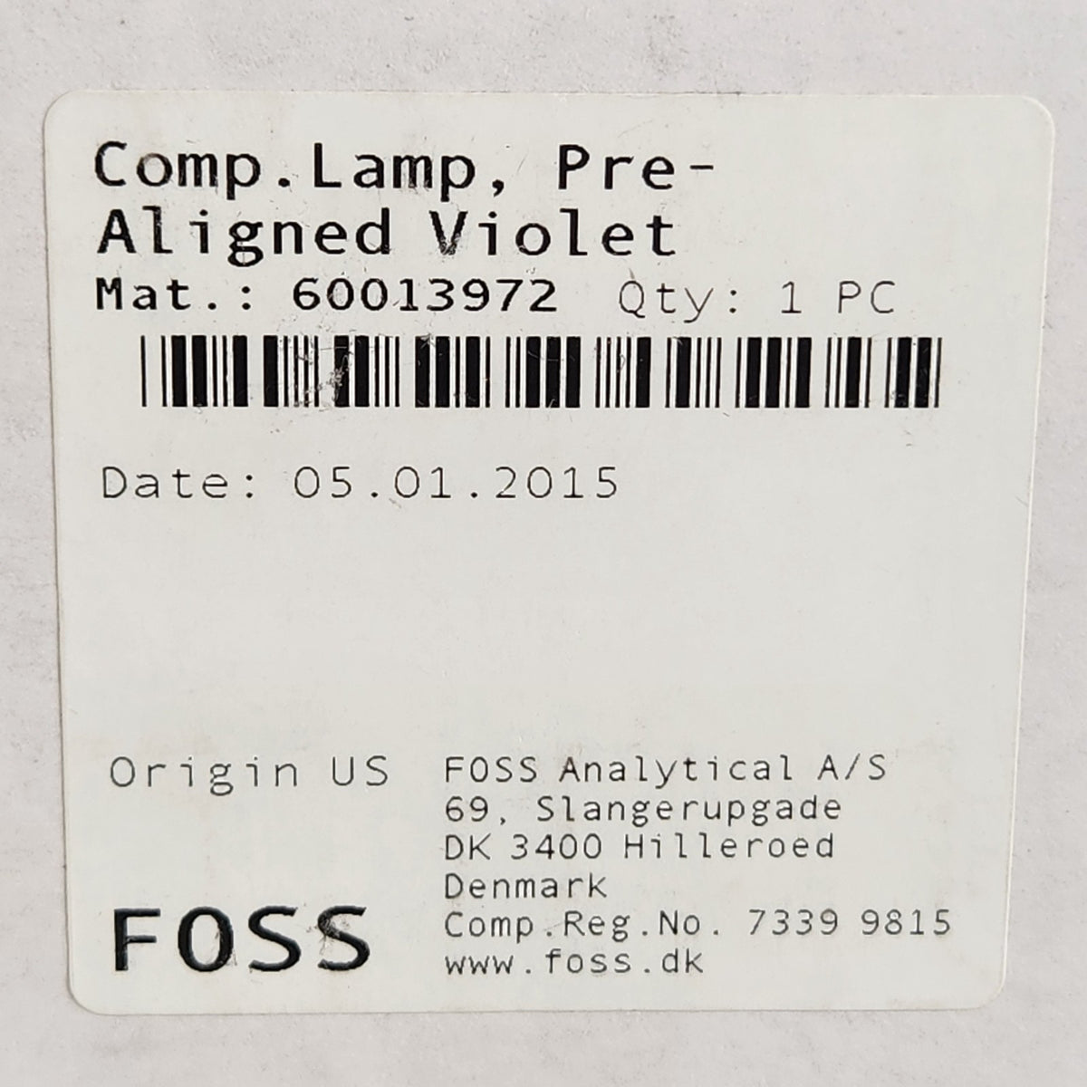 FOSS 60013972 NR-9499 Pre-Aligned Monochromator NIR Analytical Lamp w/ Sheet