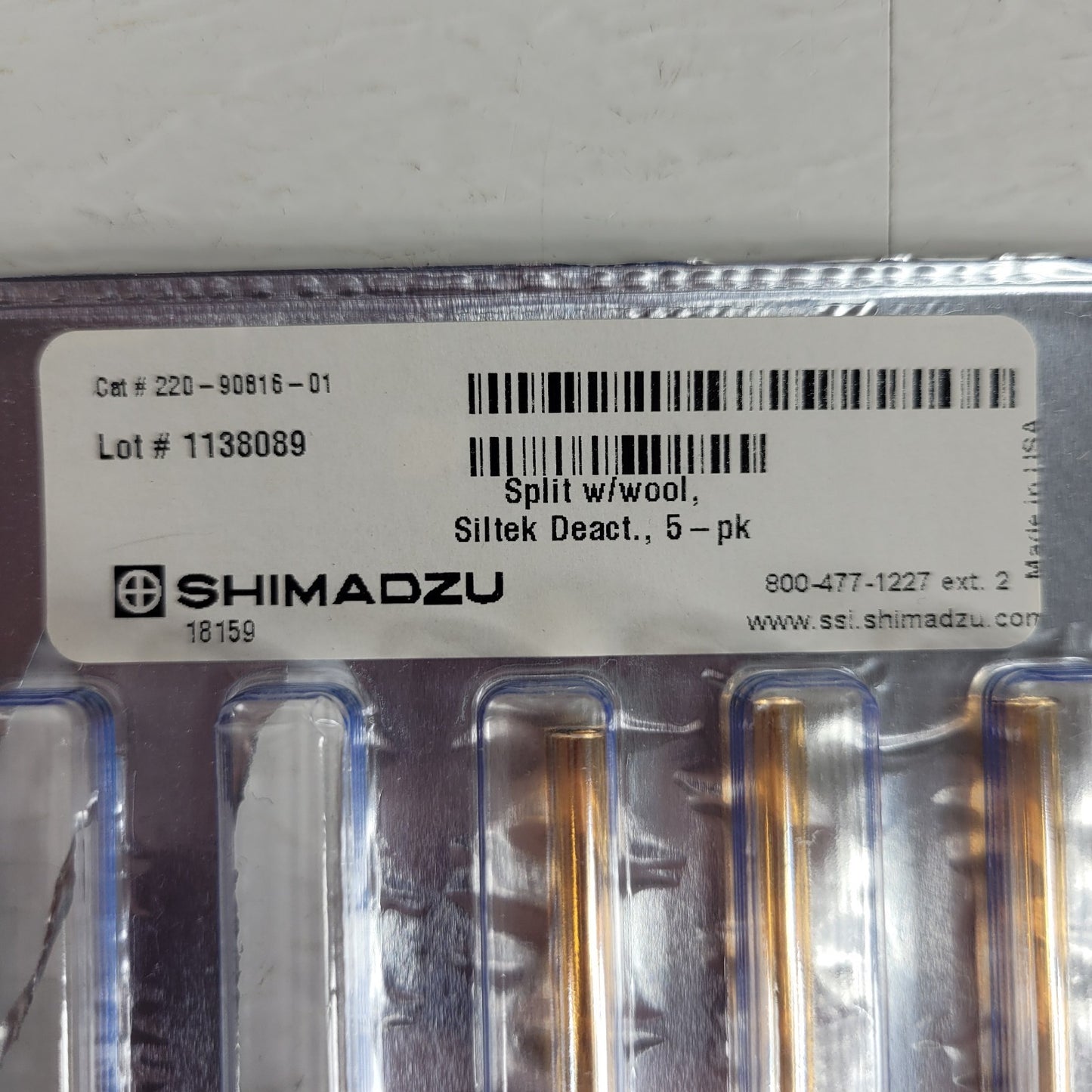 3 Pack Shimadzu 220-90816-01 GC Siltek Deactivated Split Liner with Wool Spl-17