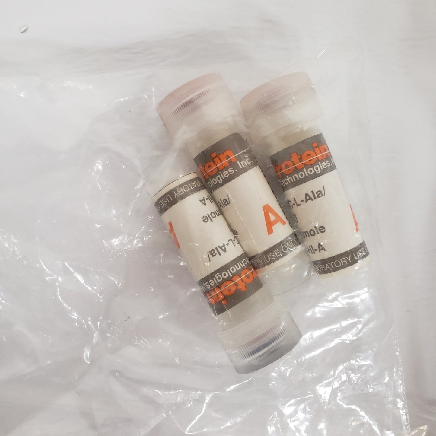 PROTEIN TECH. Assorted Alphabetized Polypropylene Vials For PS3 Peptide System
