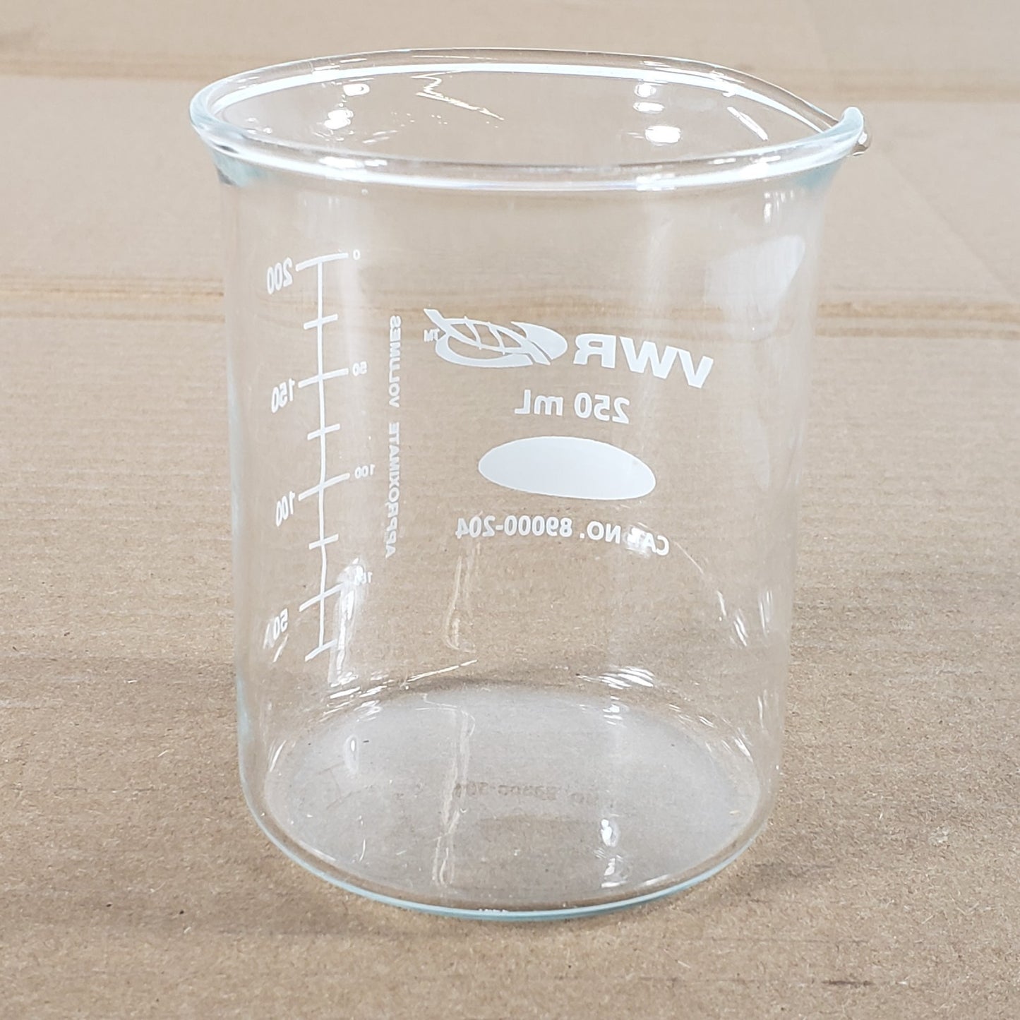 Lot Of 5 Pyrex/VWR/Kimble Kimax No. 1000-250/89000-204/14000R 250mL Beakers