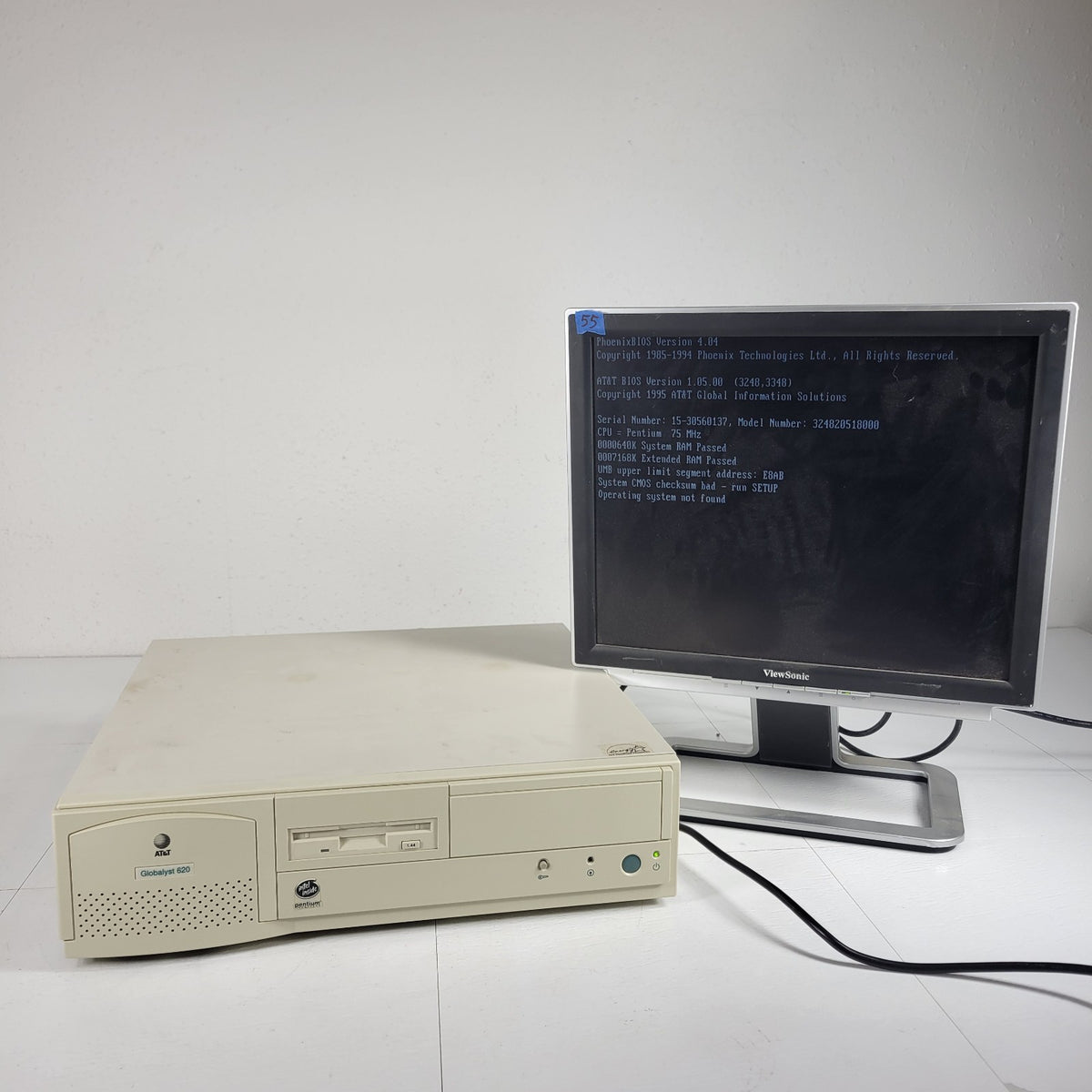 AT&T Globalyst 620 3248-2051 Pentium 75MHz Vintage Retro Desktop PC Boots