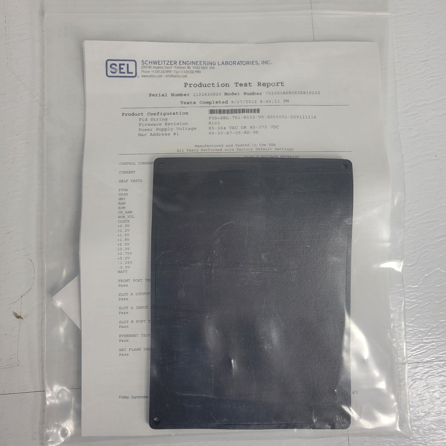 SEL-751 751001A0X0X0X810230 Feeder Protection Relay 120/240VAC w/ Manual CD
