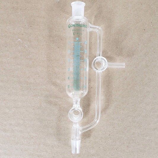 Chemglass AF-0547-G-01 Airfree Schlenk 60mL Graduated Addition Funnel 14/20