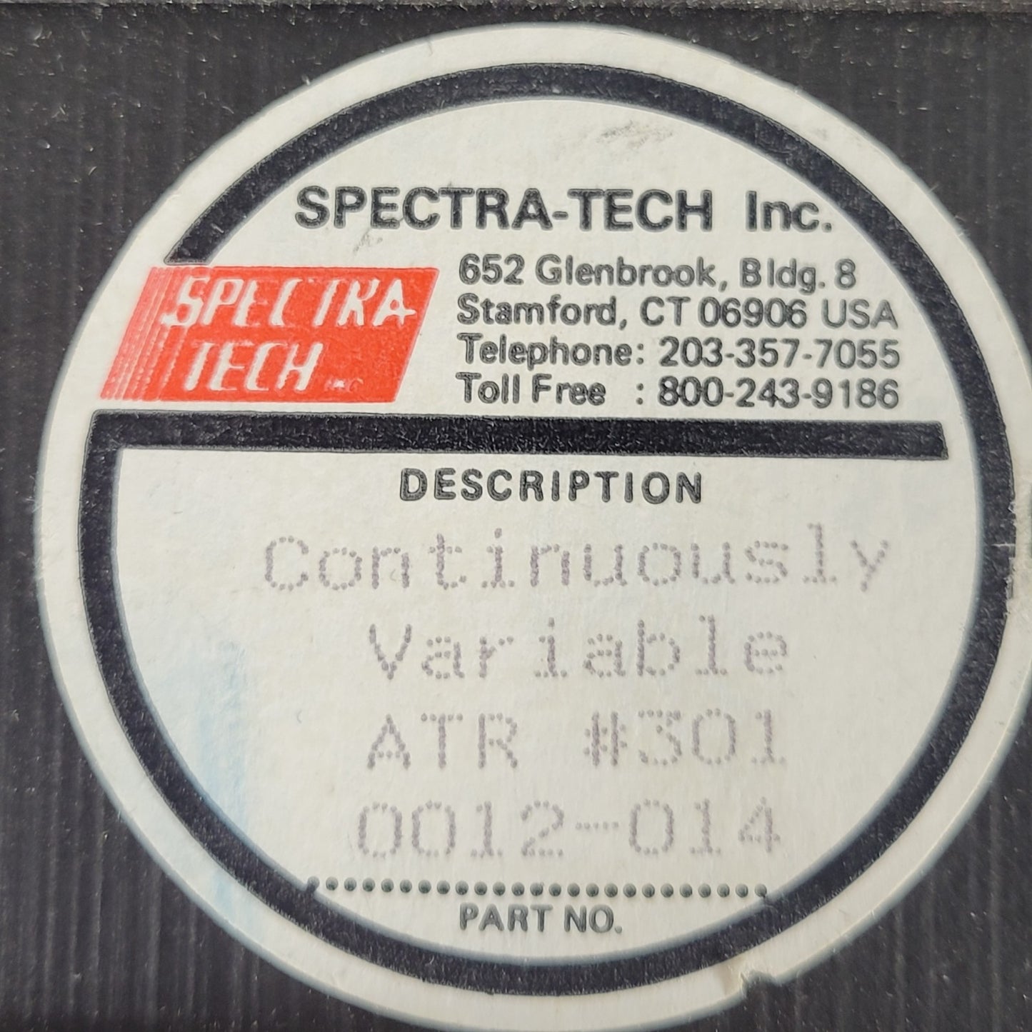 EMPTY CASE Spectra-Tech 0012-014 Model 301 Variable Angle ATR FTIR Accessory