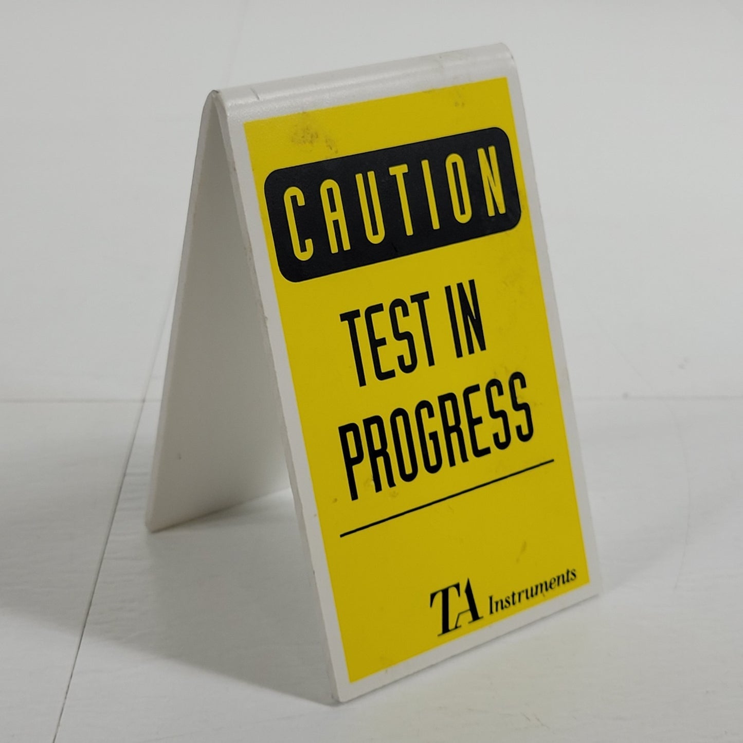 VINTAGE TA Instruments Mini Caution TEST IN PROGRESS / HOT Laboratory Sign