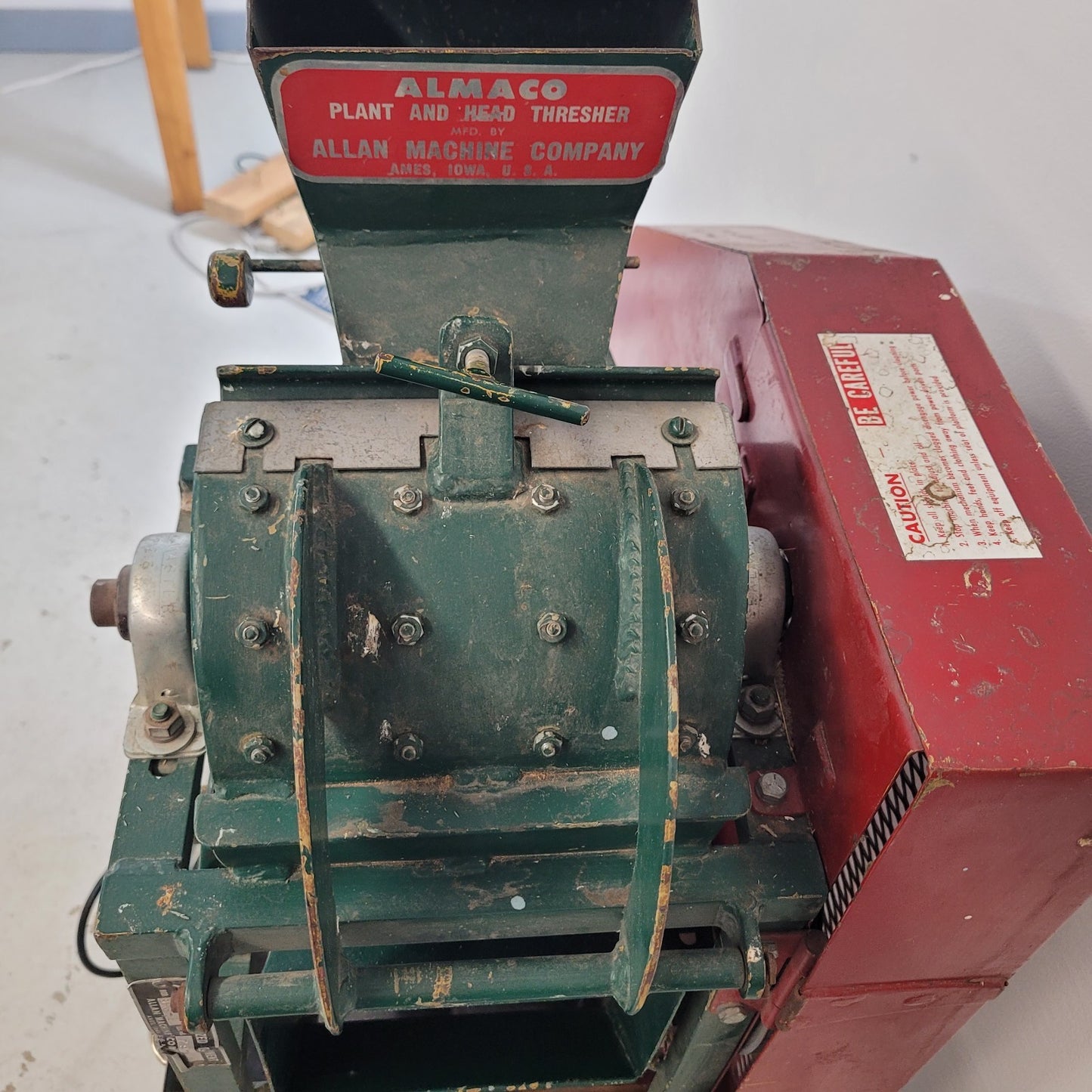 Tested ALMACO Plant & Head Thresher Vintage Seed Grain Research Thresher Cart