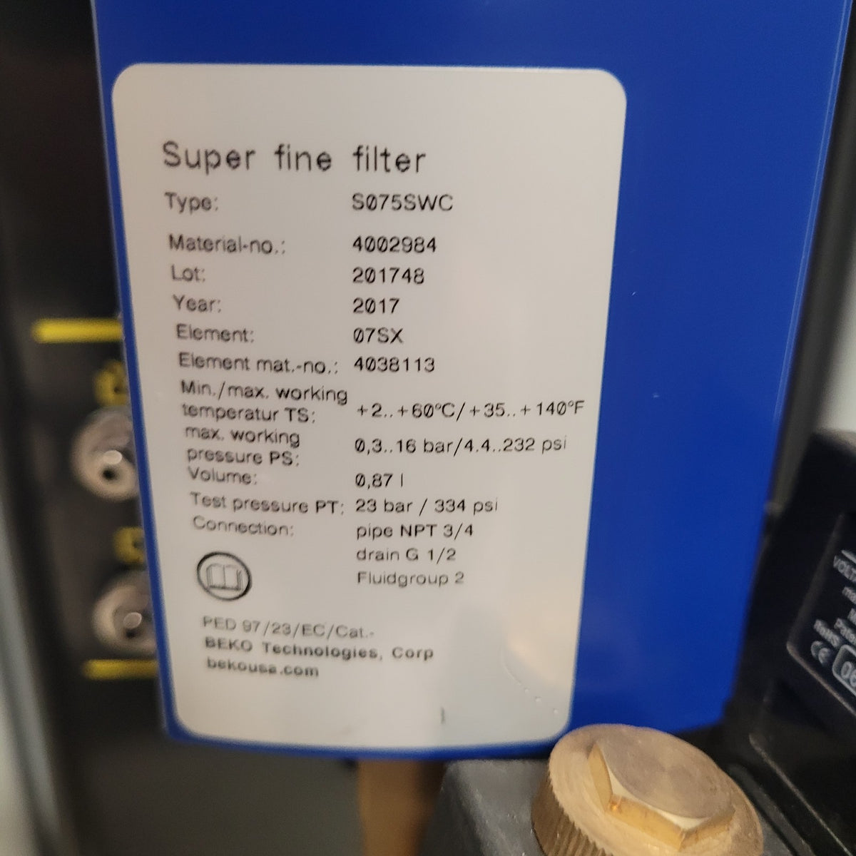 Sullivan Palatek SPAA-10 10HP 40CFM Oil-Free Air Compressor SPRF-58A Dryer