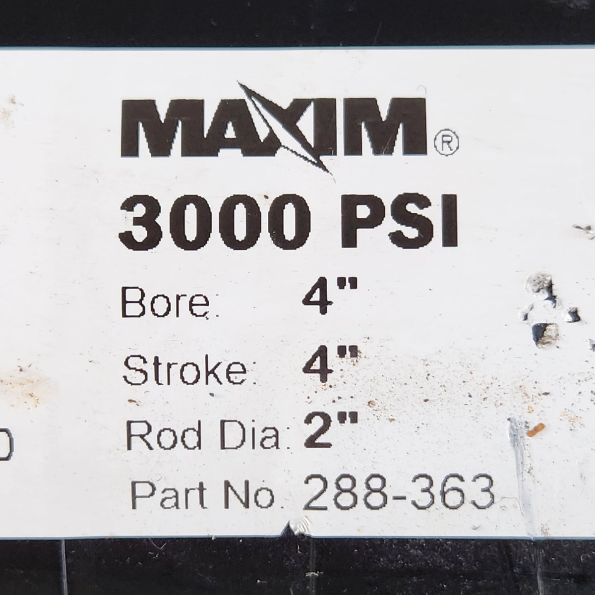 MAXIM 288363 4x4 Hydraulic Cylinder w/ OMEGA PX429-2.5KG5V Sensor UNTESTED