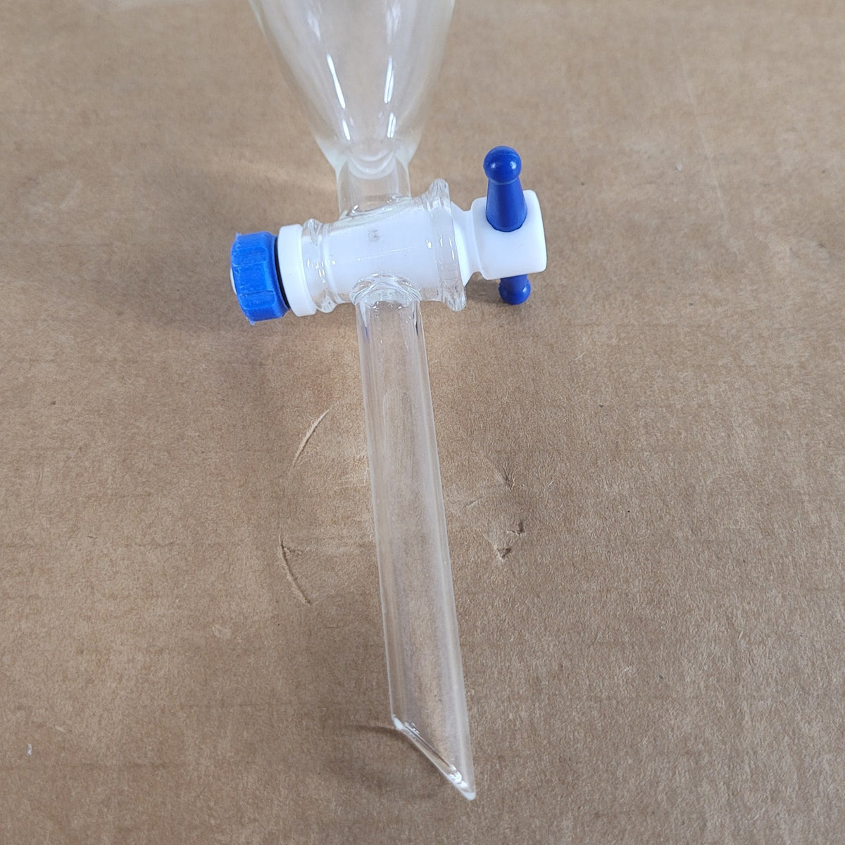 Corning Pyrex 6404 125mL Glass Separatory Funnel w/ PTFE Stopcock 22mm Stopper