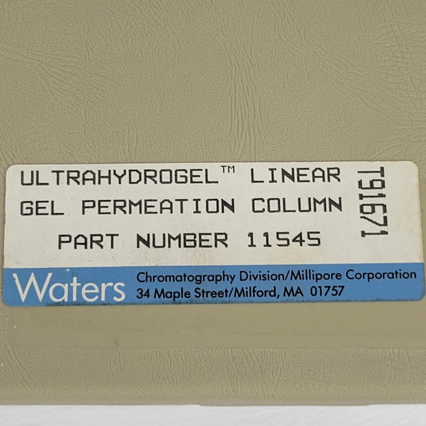 WATERS 11545 Ultrahydrogel Linear 10μm 7.8mm x 300mm, Gel Permeation Column