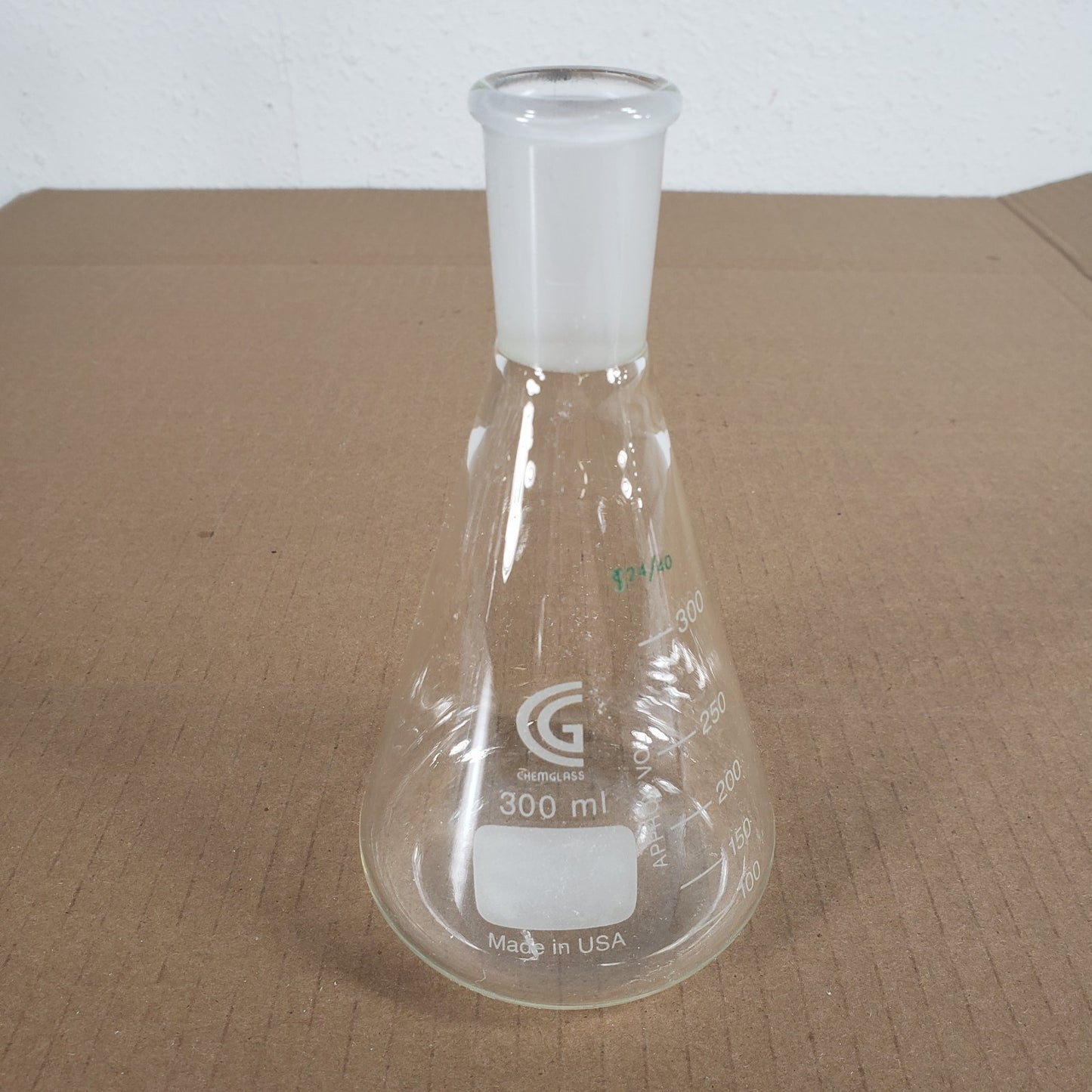 Lot of 7 Chemglass/Pyrex CG-1542-03/06/07 5000-250/125 CN-24/40 Erlenmeyer Flask