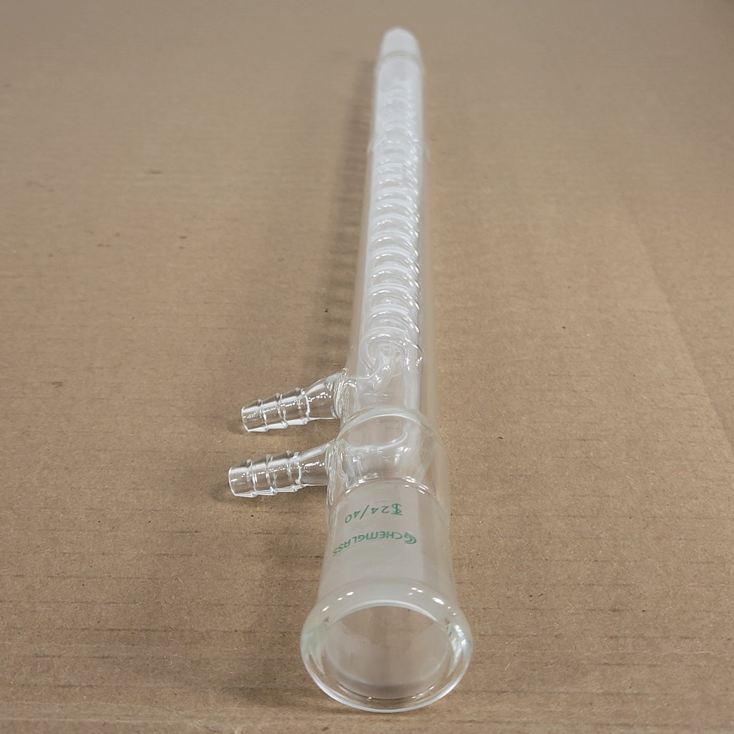Chemglass CG-1213-05 Style-B Jacketed Coiled Reflux Condenser CN 24/40 300mm