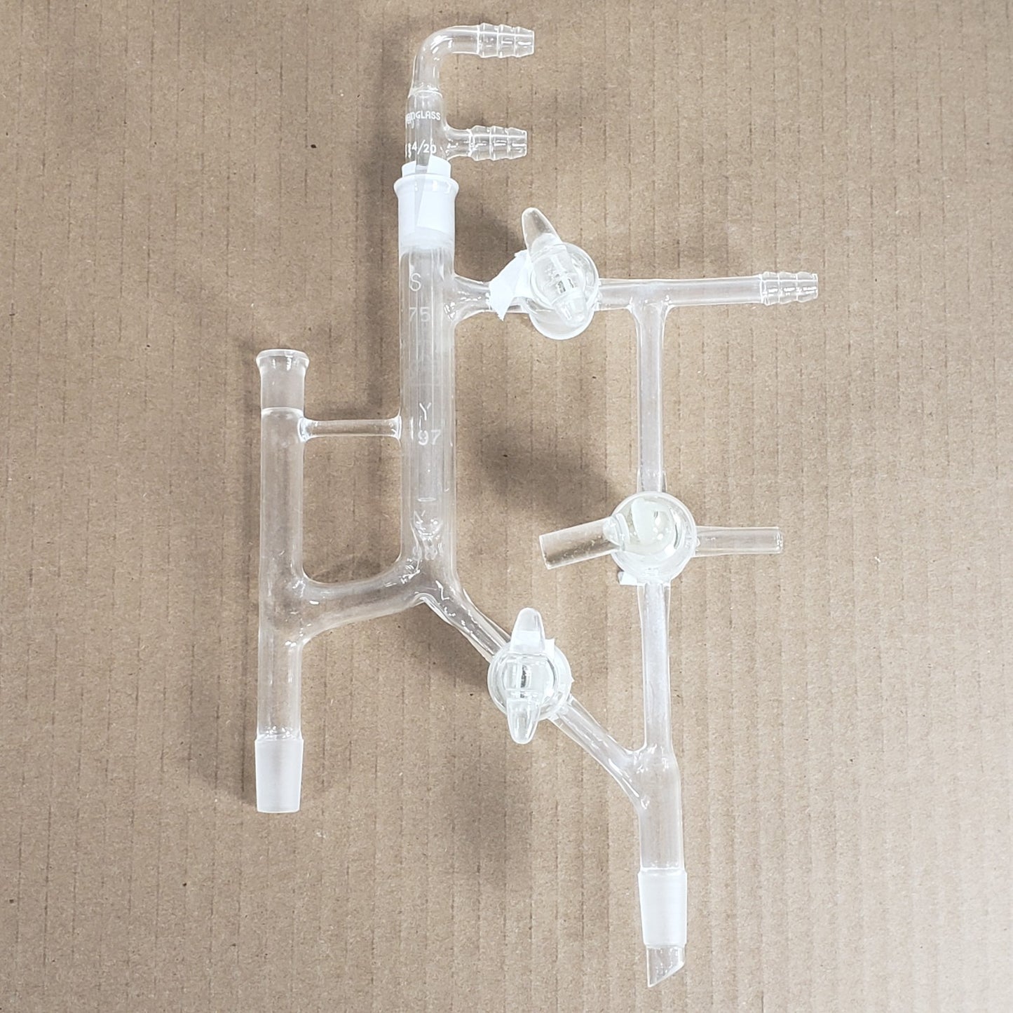 Kontes Style Variable Reflux Vacuum Distillation Head Cold Finger Stopcocks