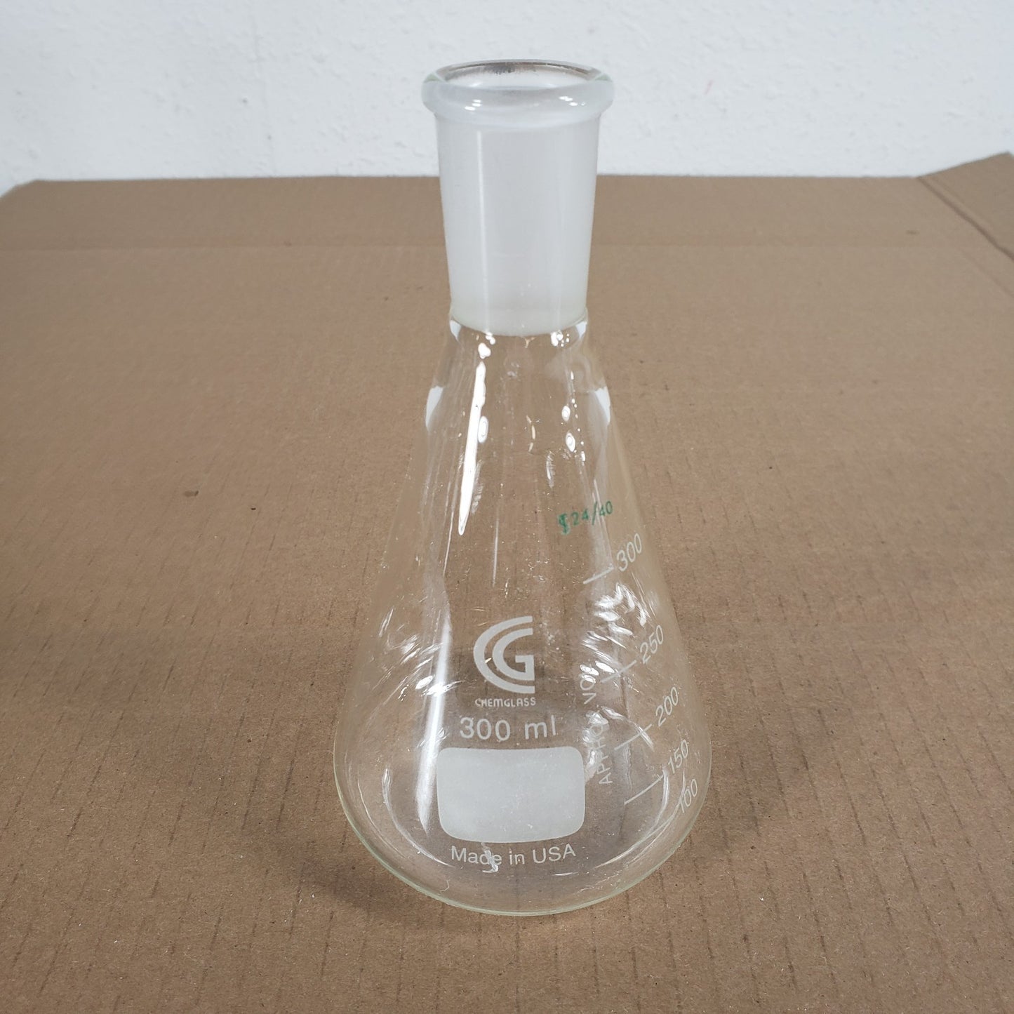 Lot of 7 Chemglass/Pyrex CG-1542-03/06/07 5000-250/125 CN-24/40 Erlenmeyer Flask