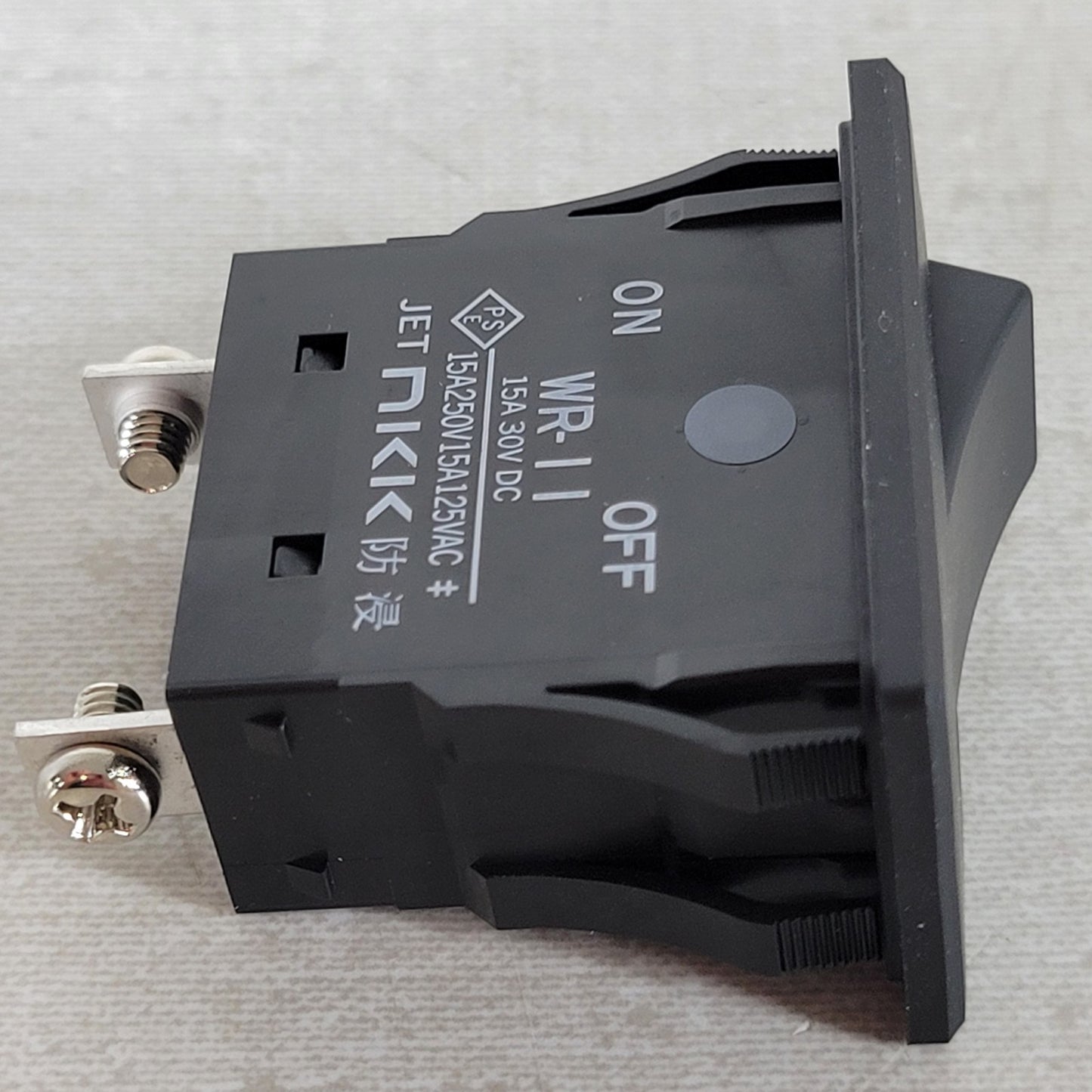 NKK WR11AT WR-11KTE SPST On-Off Rocker Switch IP67 15A Screw Lug Black